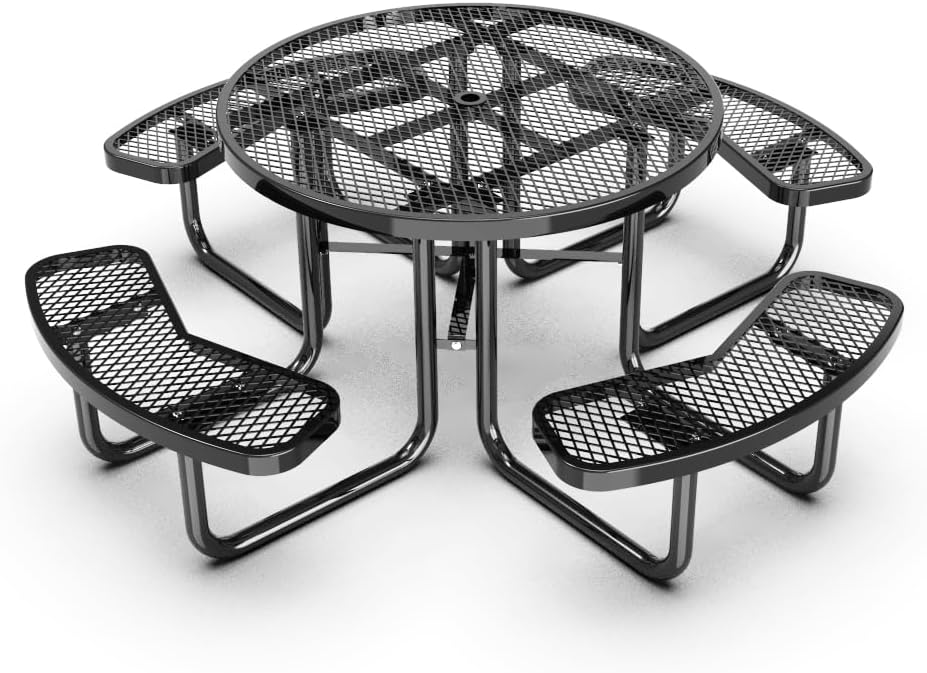 46 inch Expanded Metal Round Picnic Table