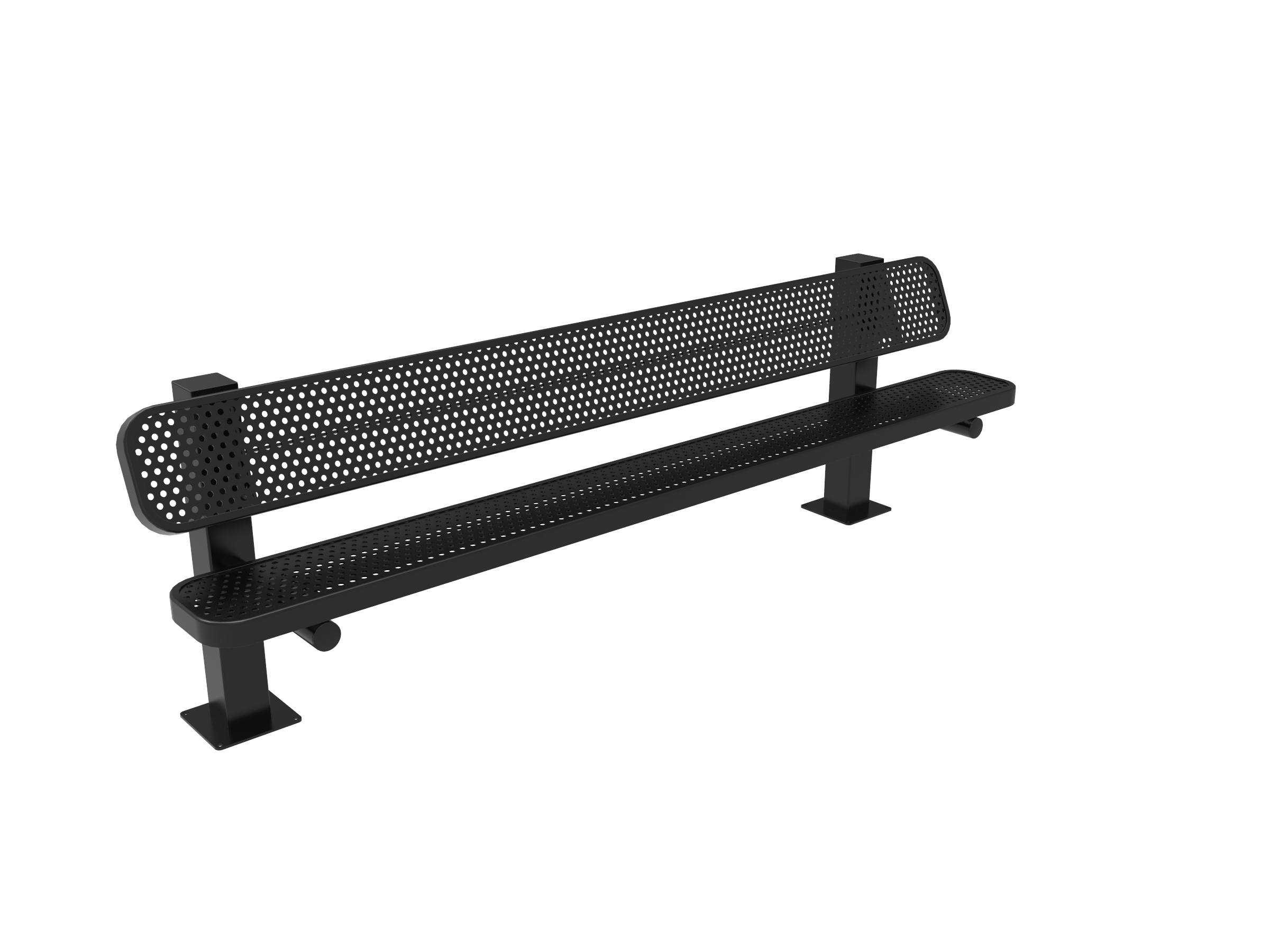 Black 8 Foot MyTCoat Pedestal Bench Surface Mount Studio Image