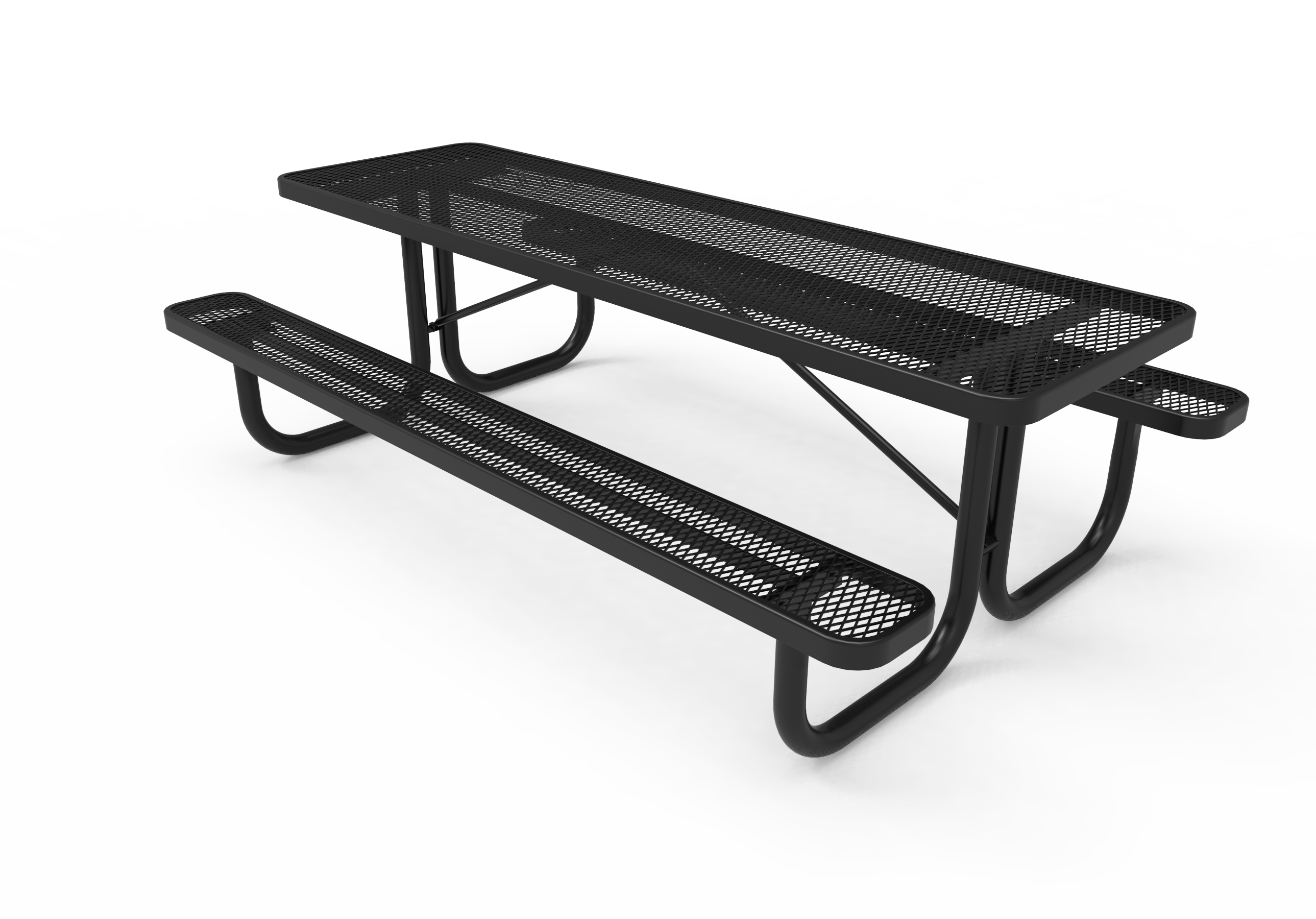 Black 8 Foot MyTCoat Rectangular Portable Picnic Table Studio Image