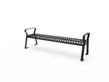 Black MyTCoat Metal Downtown Park Bench without Back Studio Image