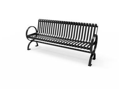 Black MyTCoat Park Village Bench with Backrest Studio Image
