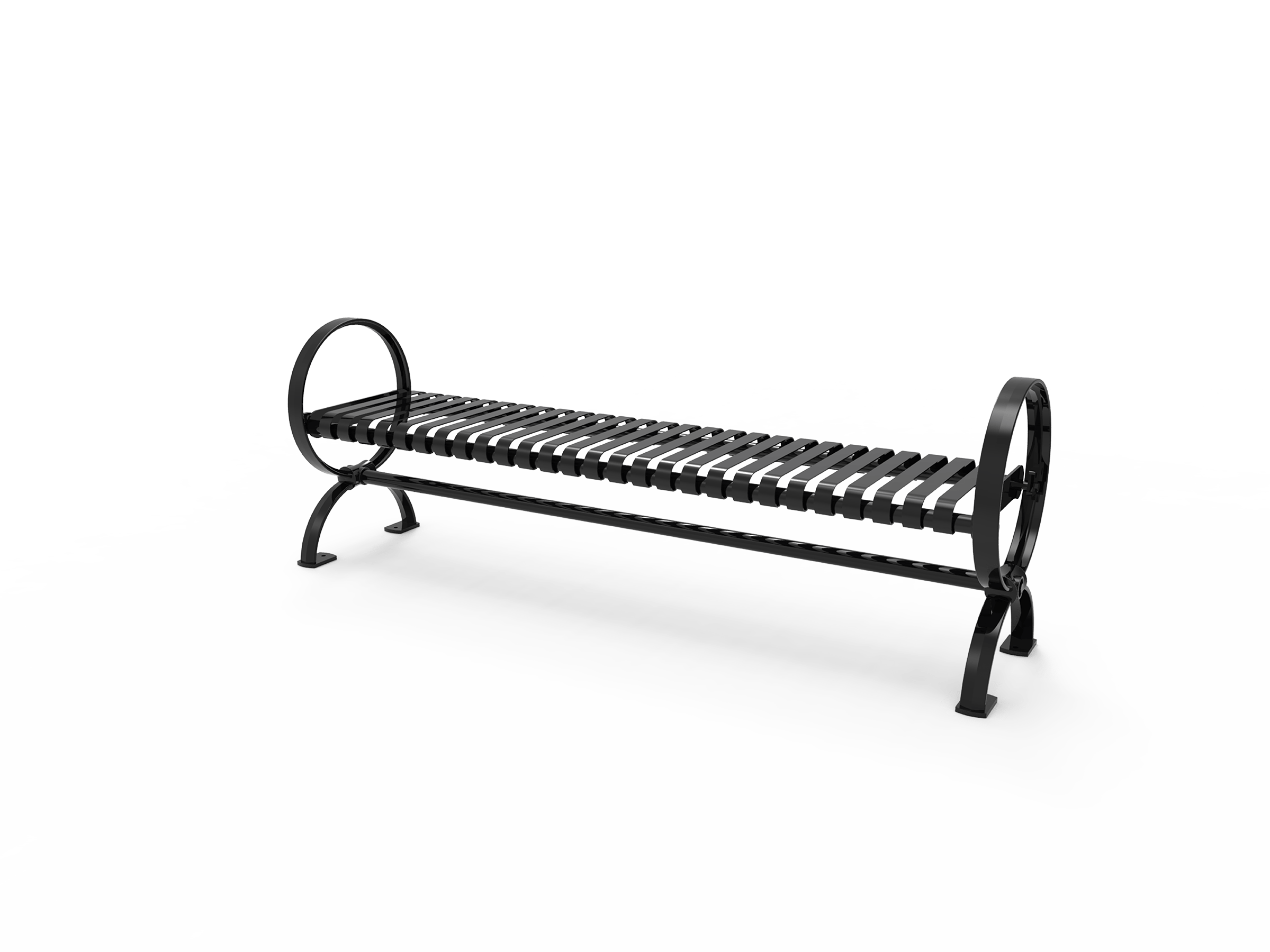 Black MyTCoat Park Village Bench without Backrest Studio Image