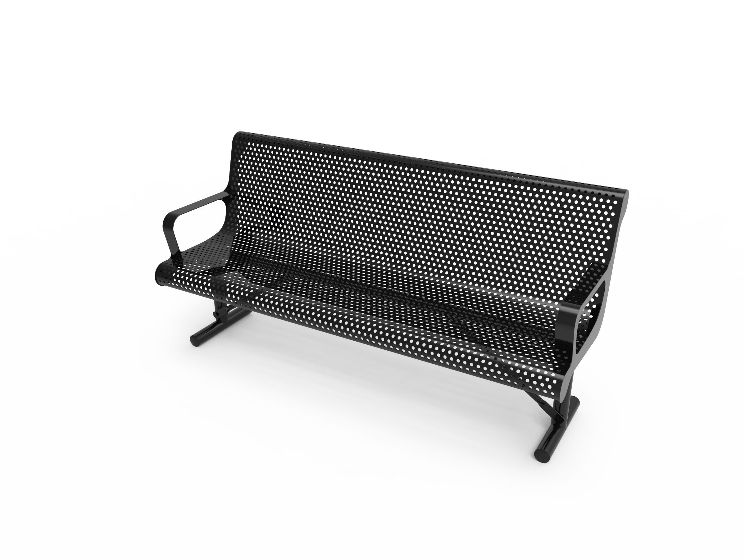 Black MyTCoat Punched Steel Contoured Bench with Portable Mount Studio Image