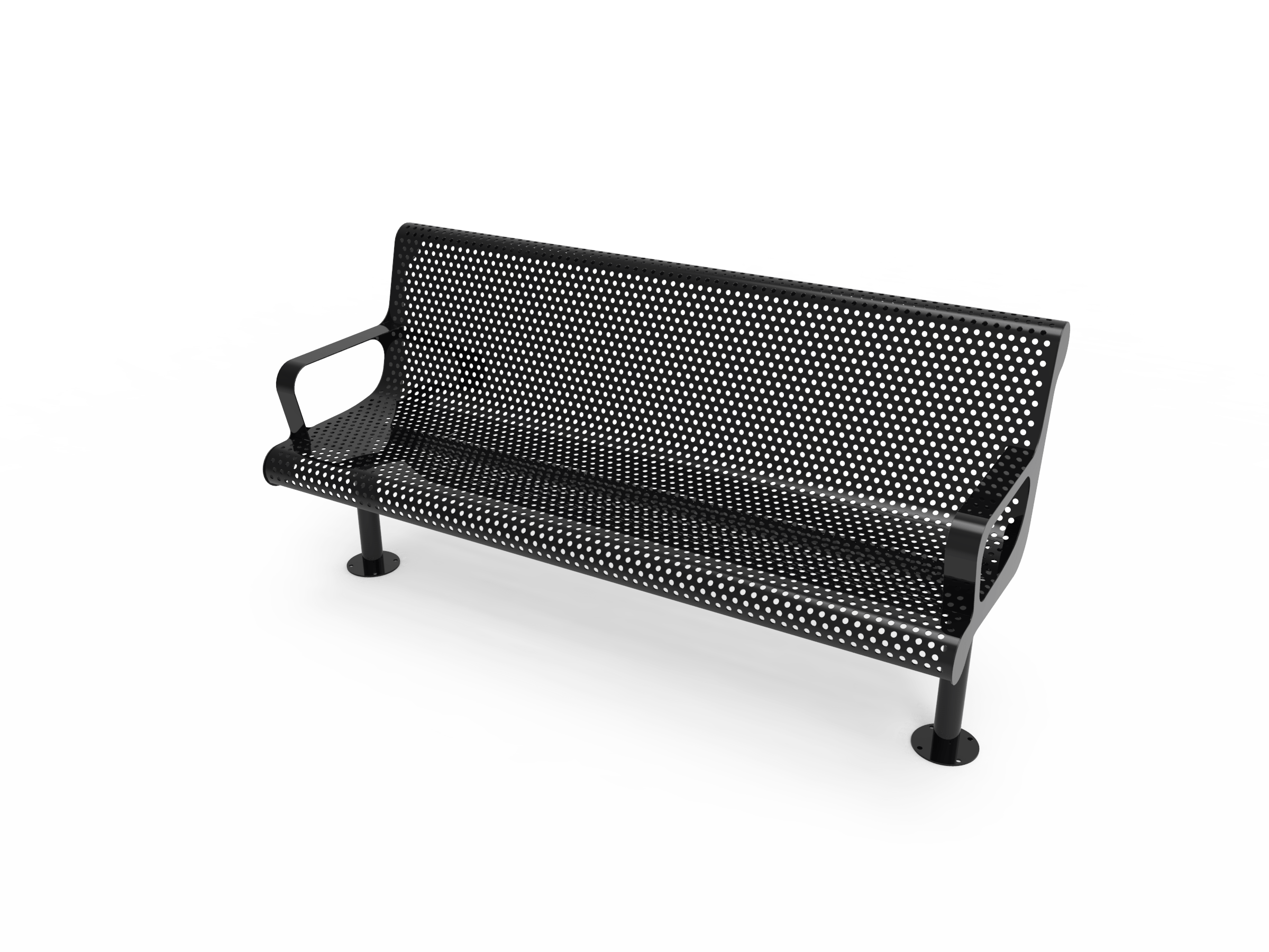 Black MyTCoat Punched Steel Contoured Bench with Surface Mount Studio Image