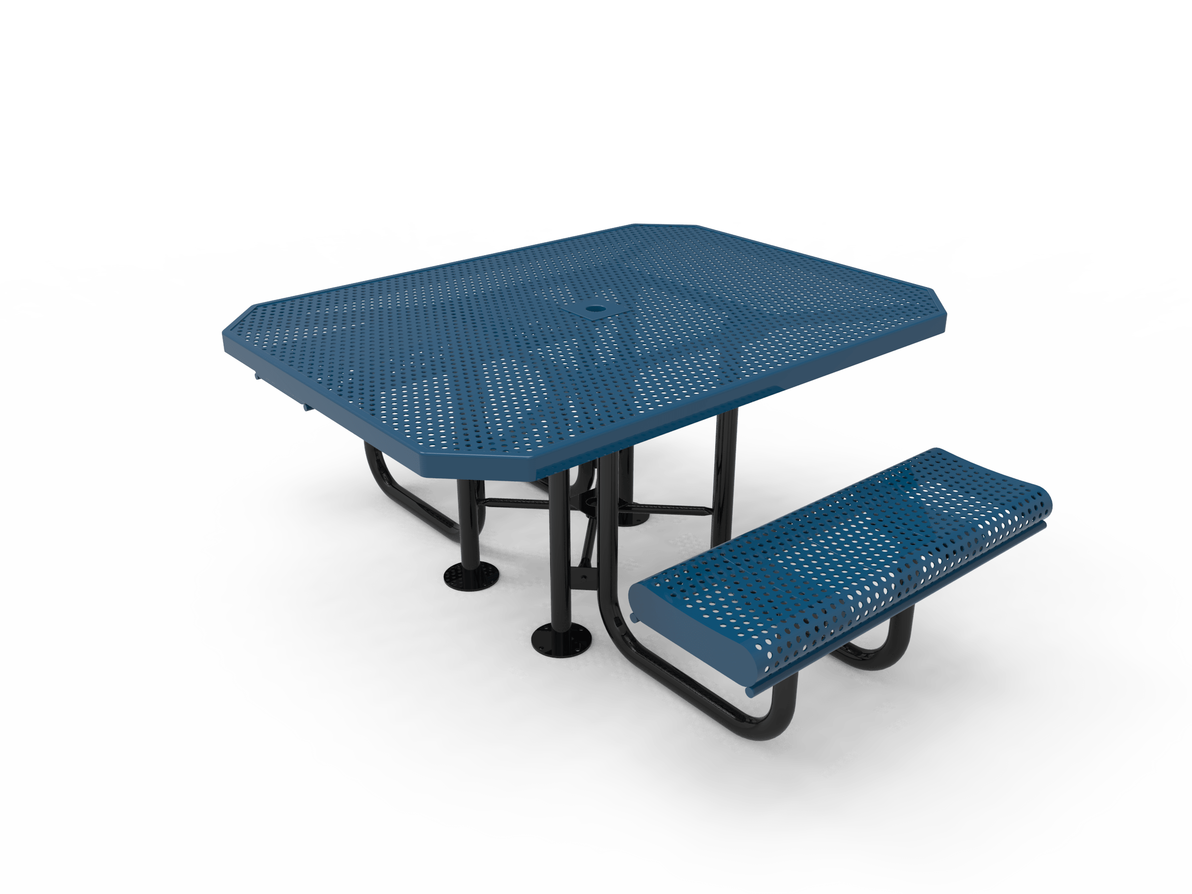 Blue MyTCoat 2 Seat Accessible Rolled Octagon Portable Picnic Table Studio Image