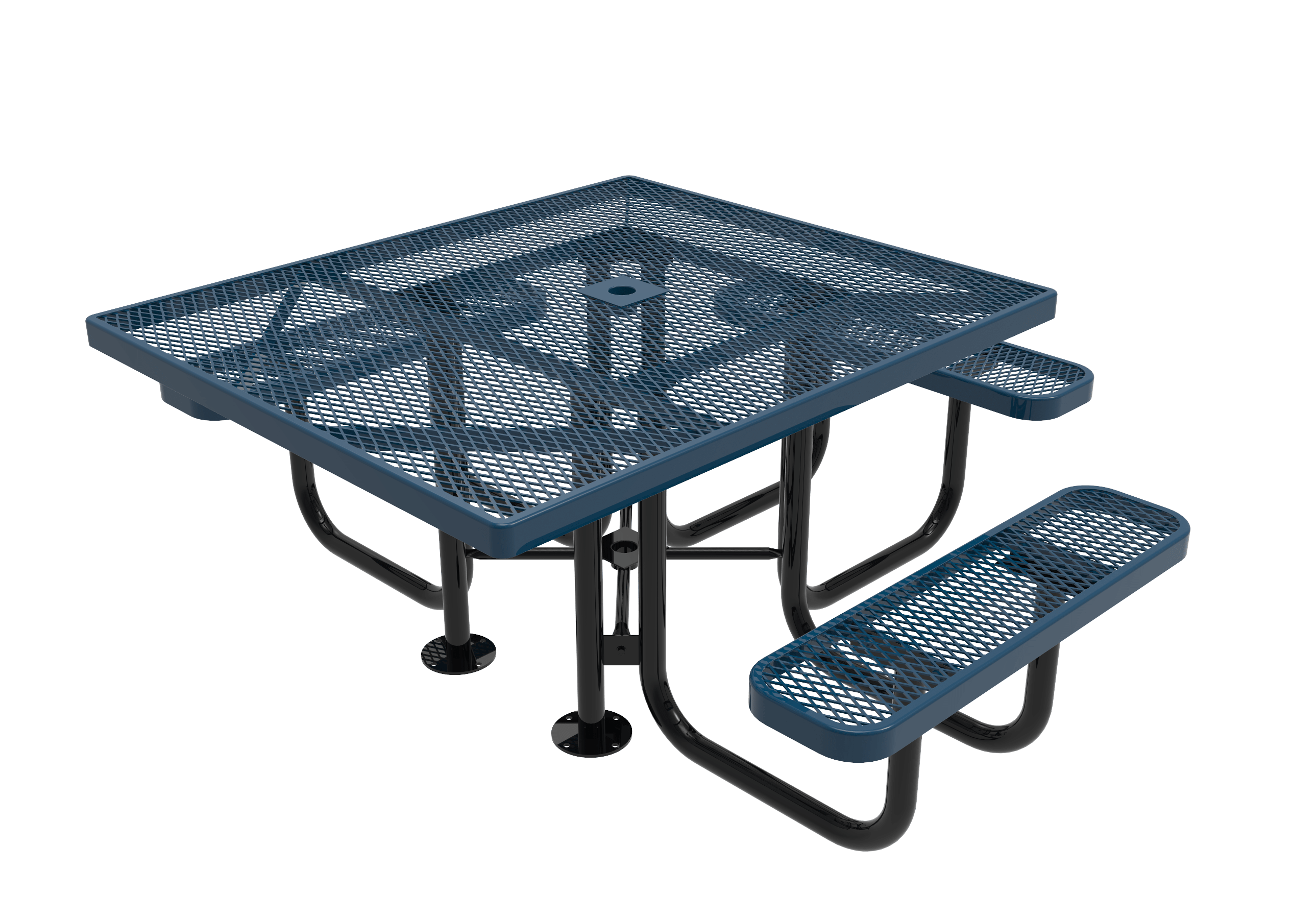 Blue MyTCoat 3 Seat Accessible Square Portable Picnic Table Studio Image