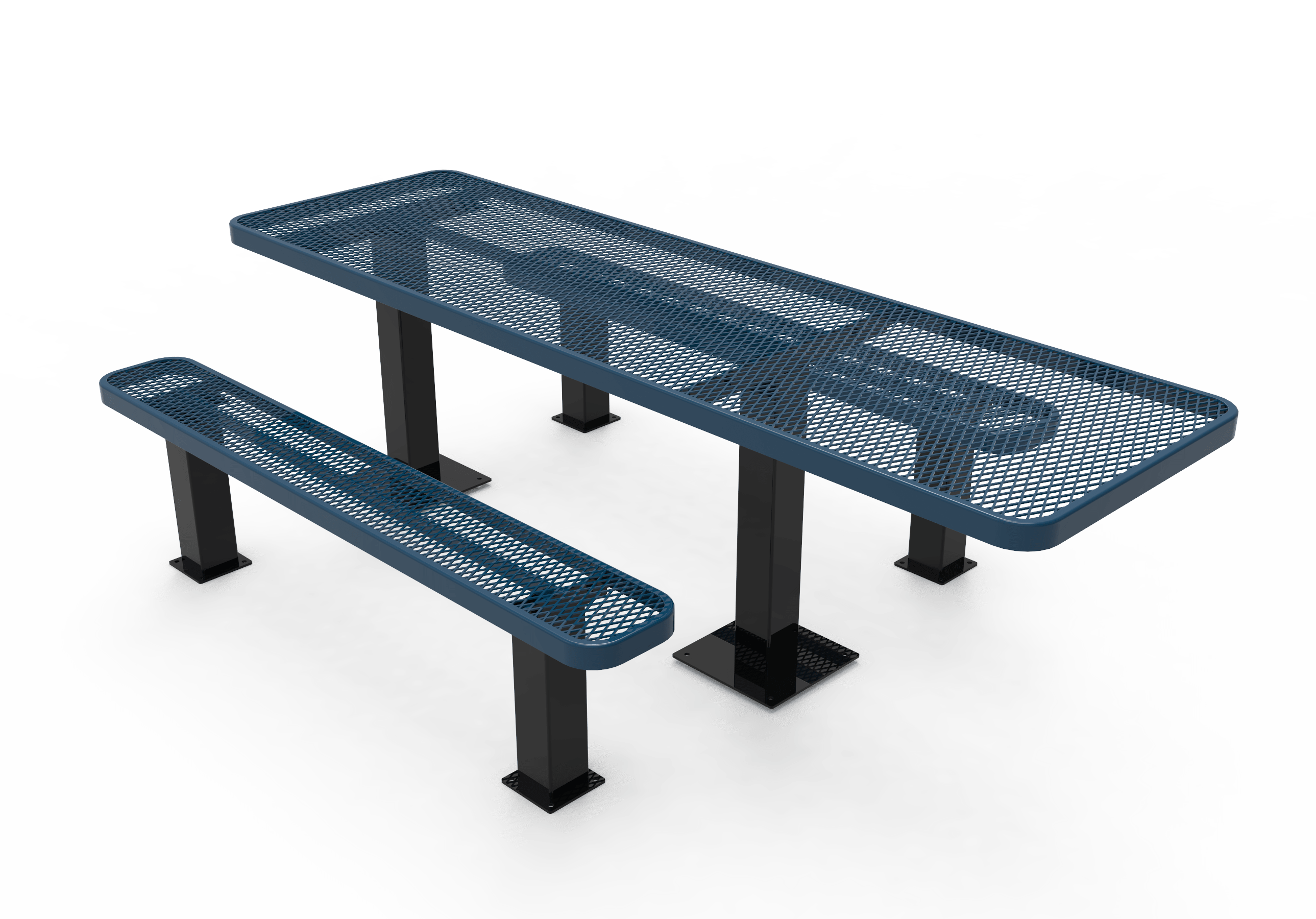 Blue MyTCoat 8' Independent Picnic Table Surface Mount Studio Image