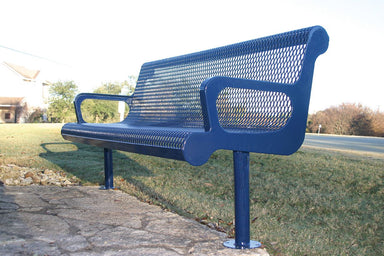 Blue MyTCoat Contoured Bench with Park Background
