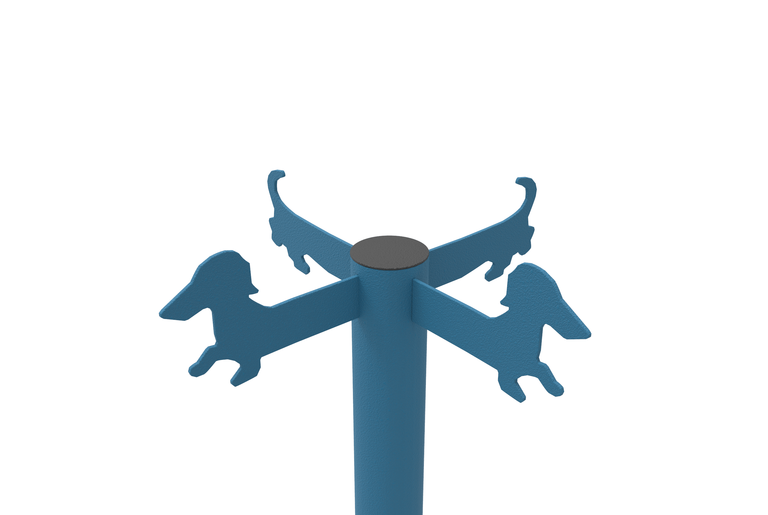 Blue MyTCoat Dog Park Leash Post Close-up Lifestyle Image