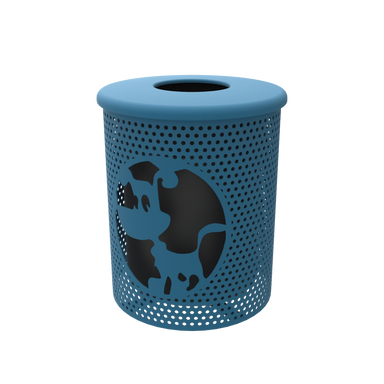 Blue MyTCoat Dog Trash Can Studio Image