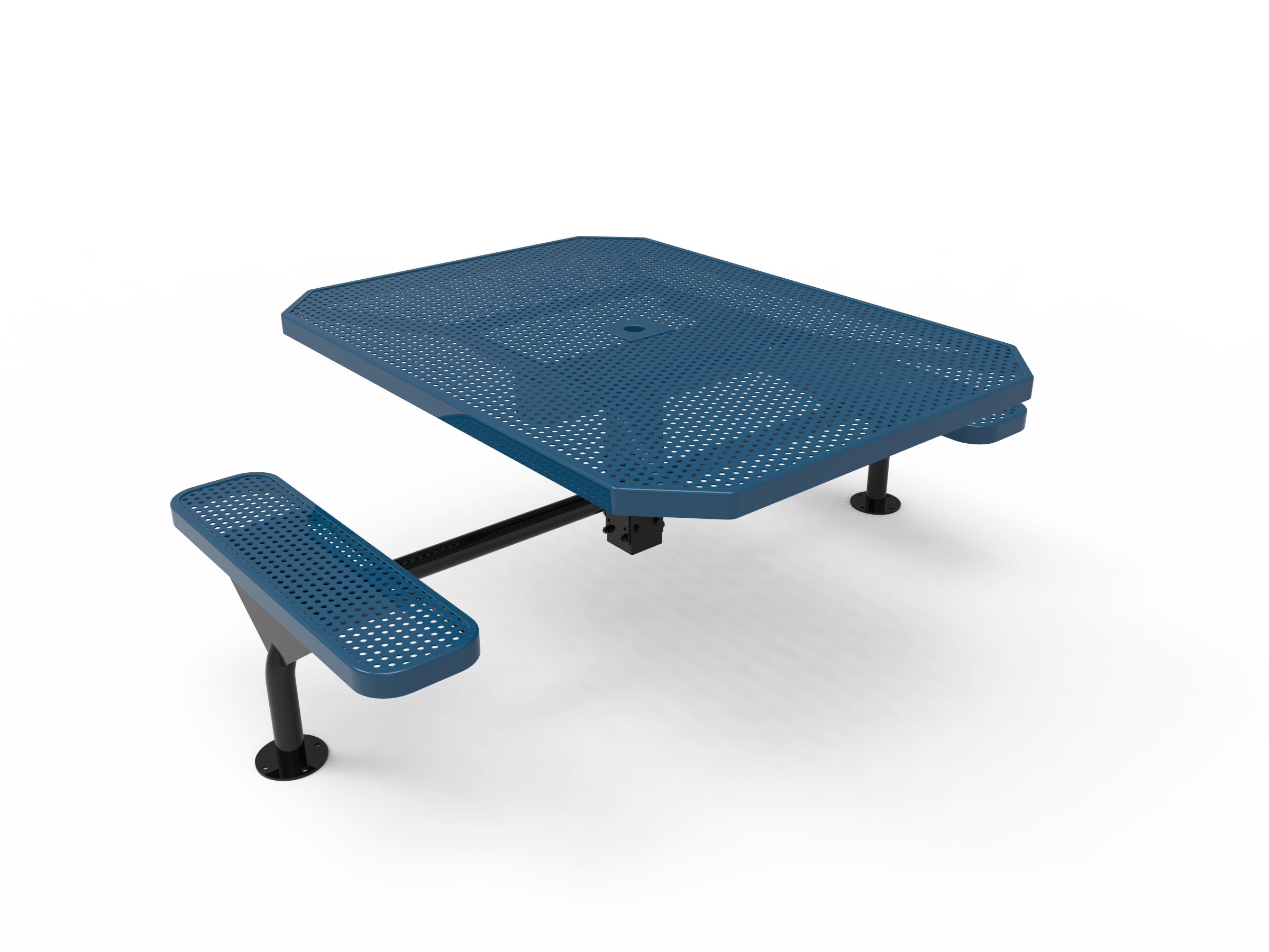 Blue MyTCoat Nexus Octagon Picnic Table 2 Seat Accessible Surface Mount Studio Image