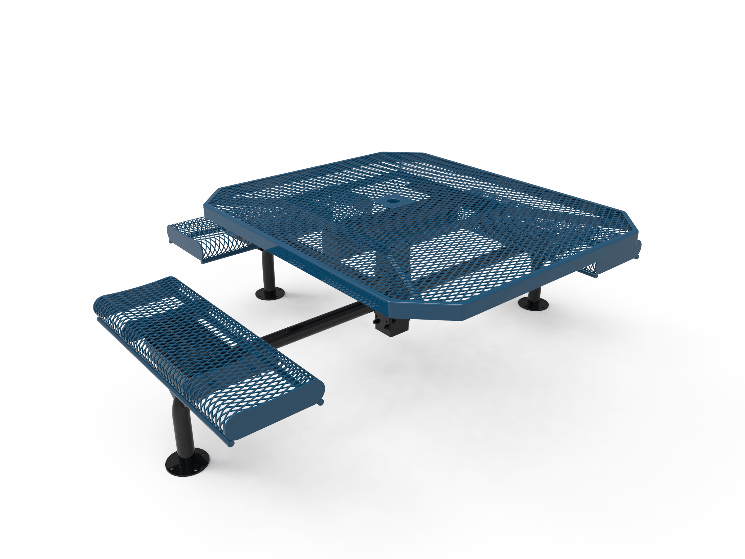 Blue MyTCoat Nexus Rolled Octagon Picnic Table 3 Seat Accessible Studio Image