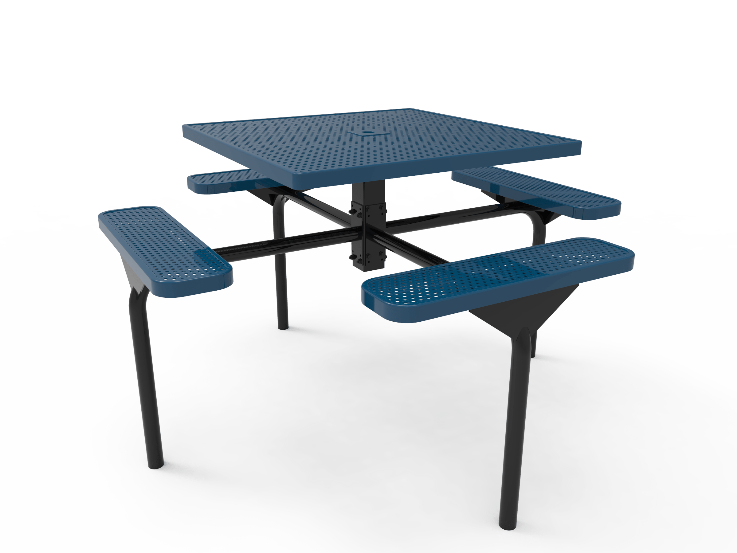 Blue MyTCoat Nexus Square Picnic Table 4 Seat Inground Mount Studio Image