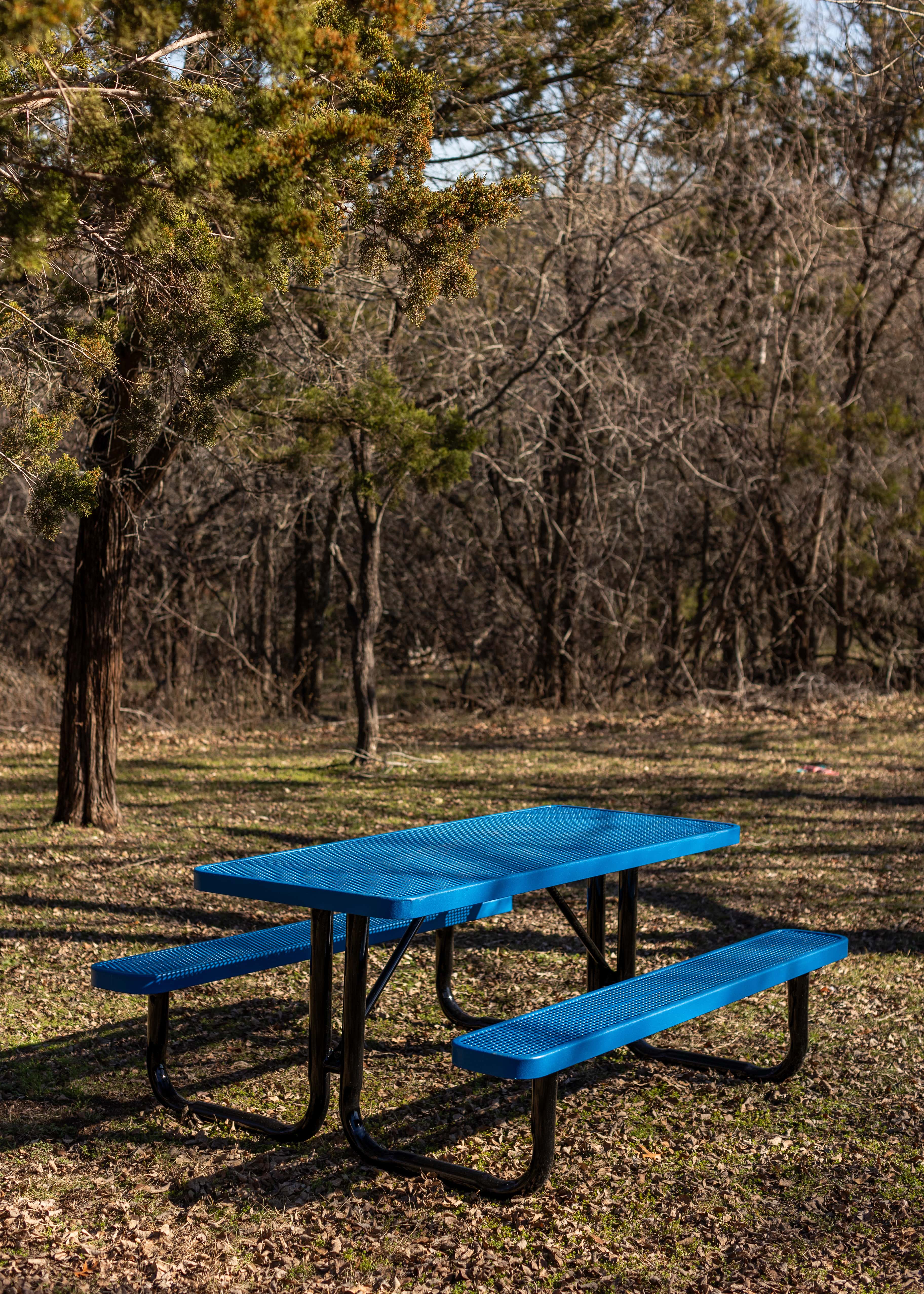 Blue MyTCoat Rectangular Portable Picnic Table in National Park Lifestyle Image