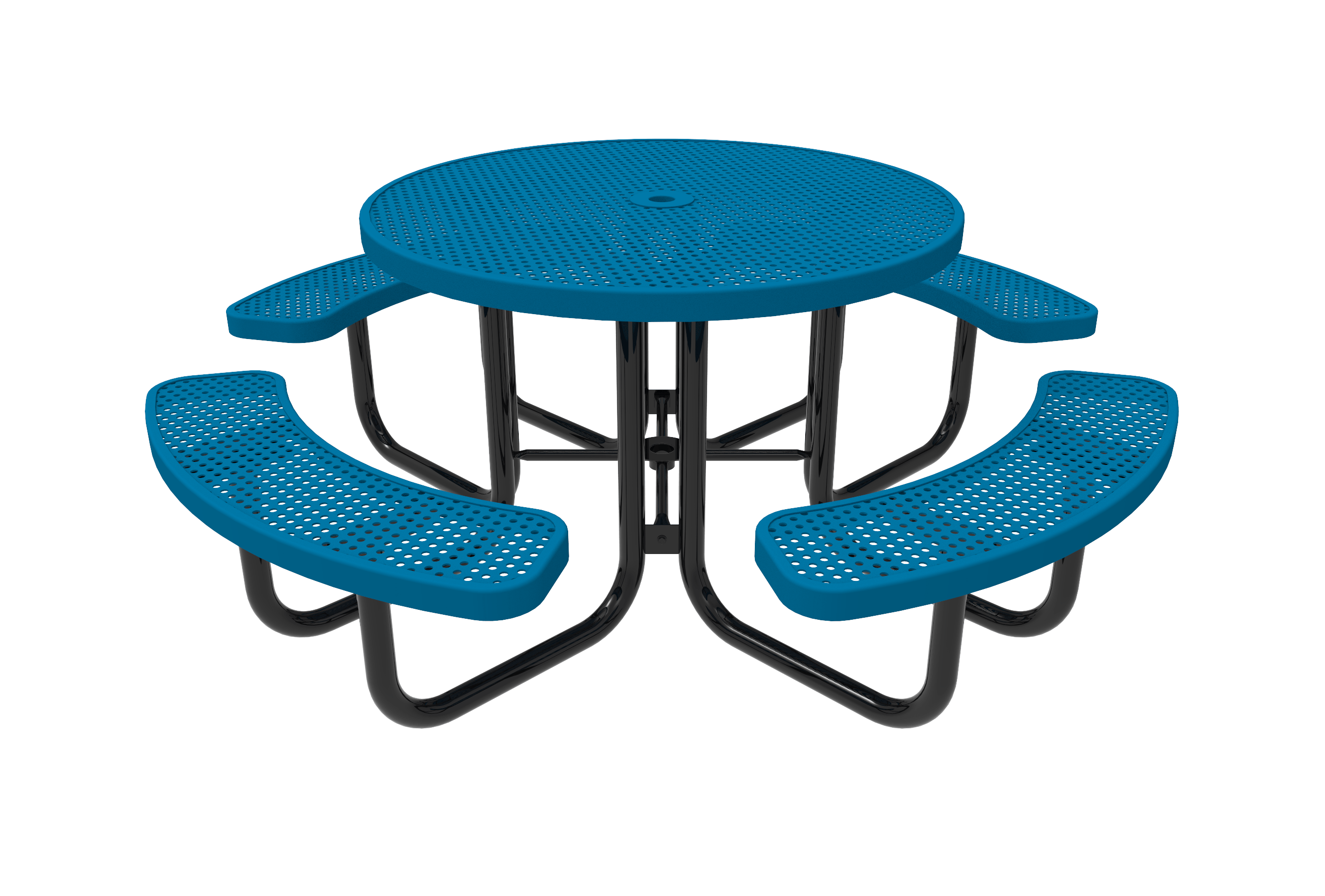 Blue MyTCoat 4 Seat Round Portable Picnic Table Studio Image