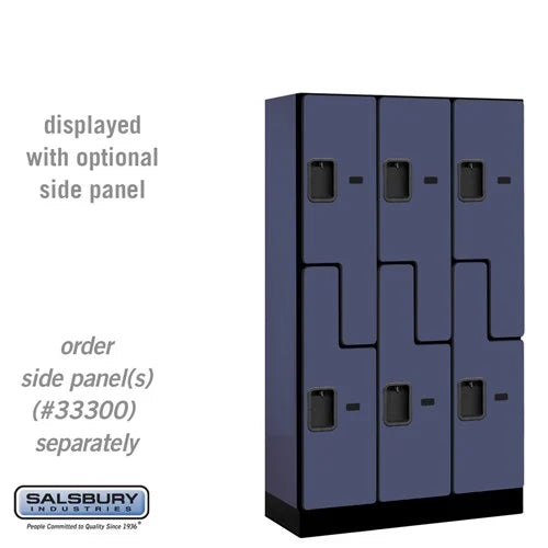 Blue Salsbury 6-Door 2 Tier Designer Wood Locker 'S' Style Studio Image
