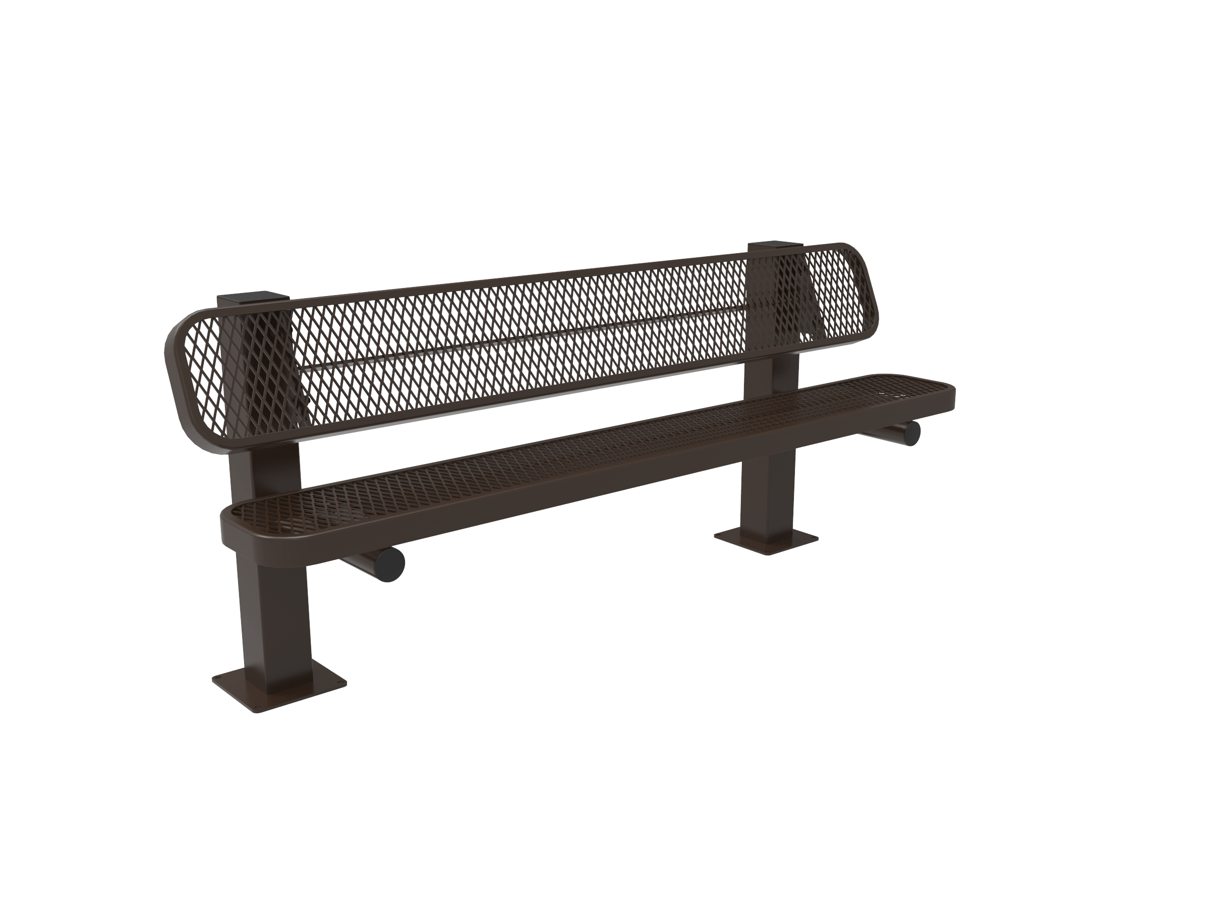 Brown 6 Foot MyTCoat Pedestal Bench Surface Mount Studio Image