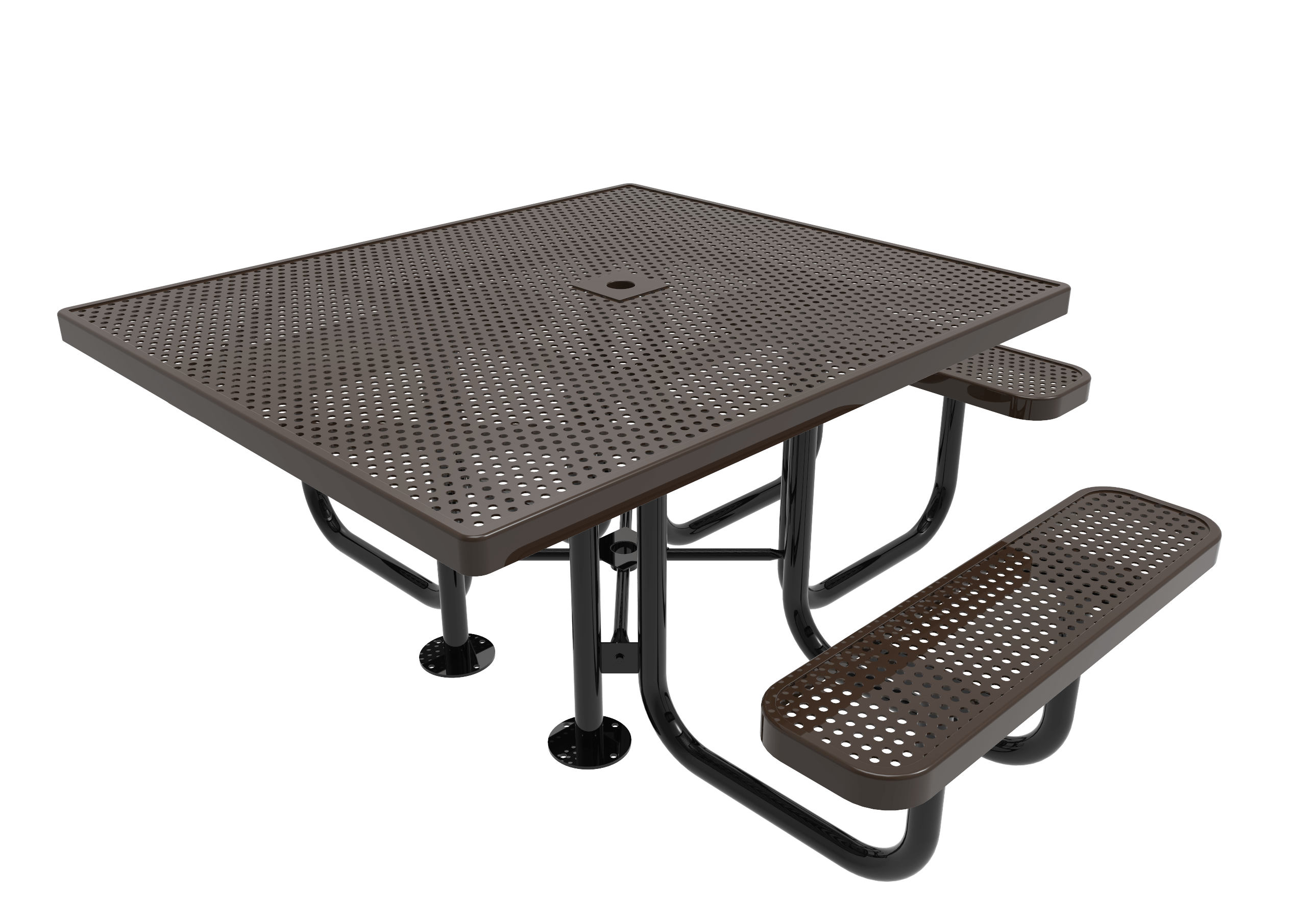 Brown MyTCoat 3 Seat Accessible Square Portable Picnic Table Studio Image