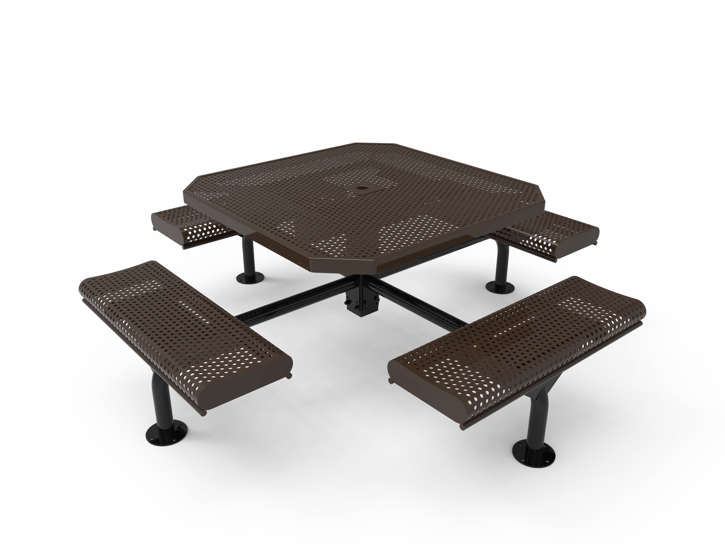 Brown MyTCoat Nexus Rolled Octagon Picnic Table Studio Image