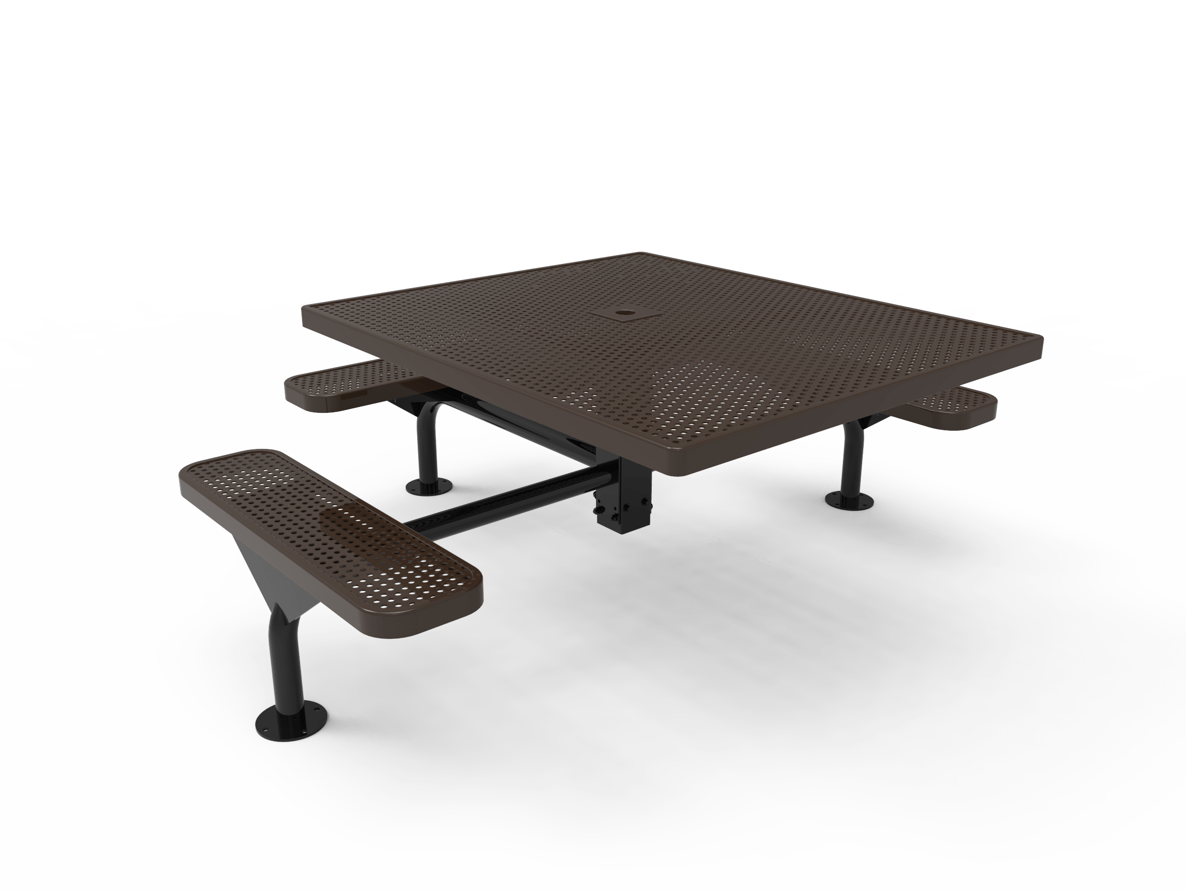 Brown MyTCoat Nexus Square Picnic Table 3 Seat Accessible Surface Mount Studio Image