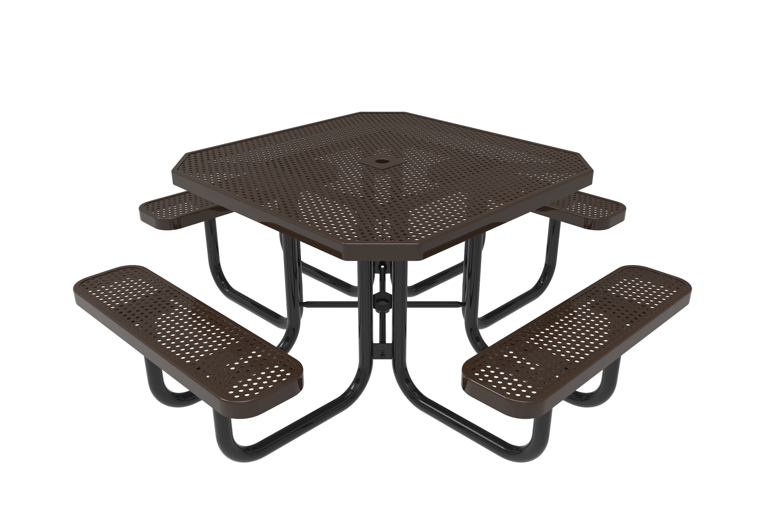 Brown MyTCoat Octagon Portable Picnic Table 4 Seat Studio Image
