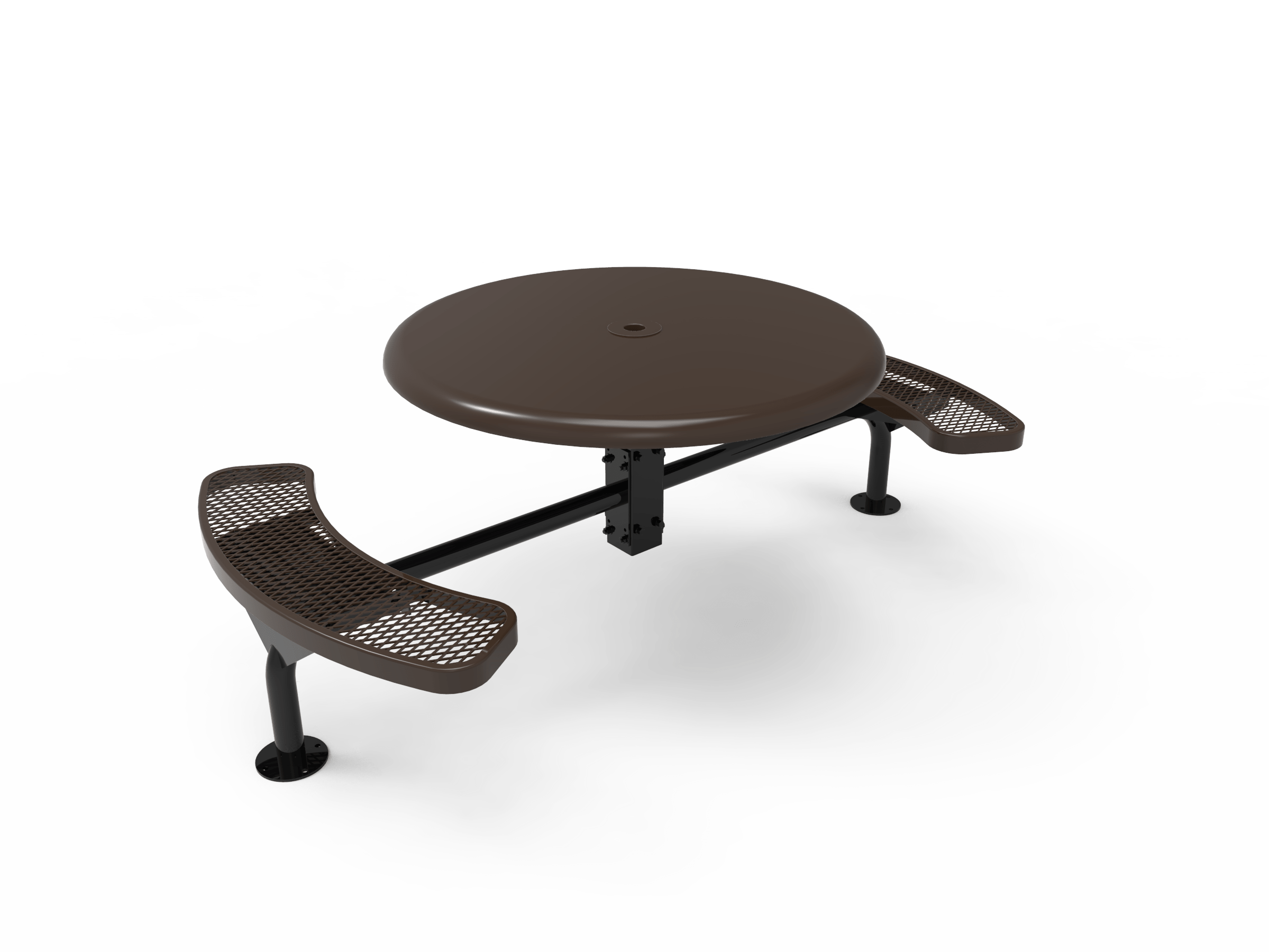 Brown MyTCoat Solid Top Nexus Picnic Table 2 Seat Surface Mount Studio Image