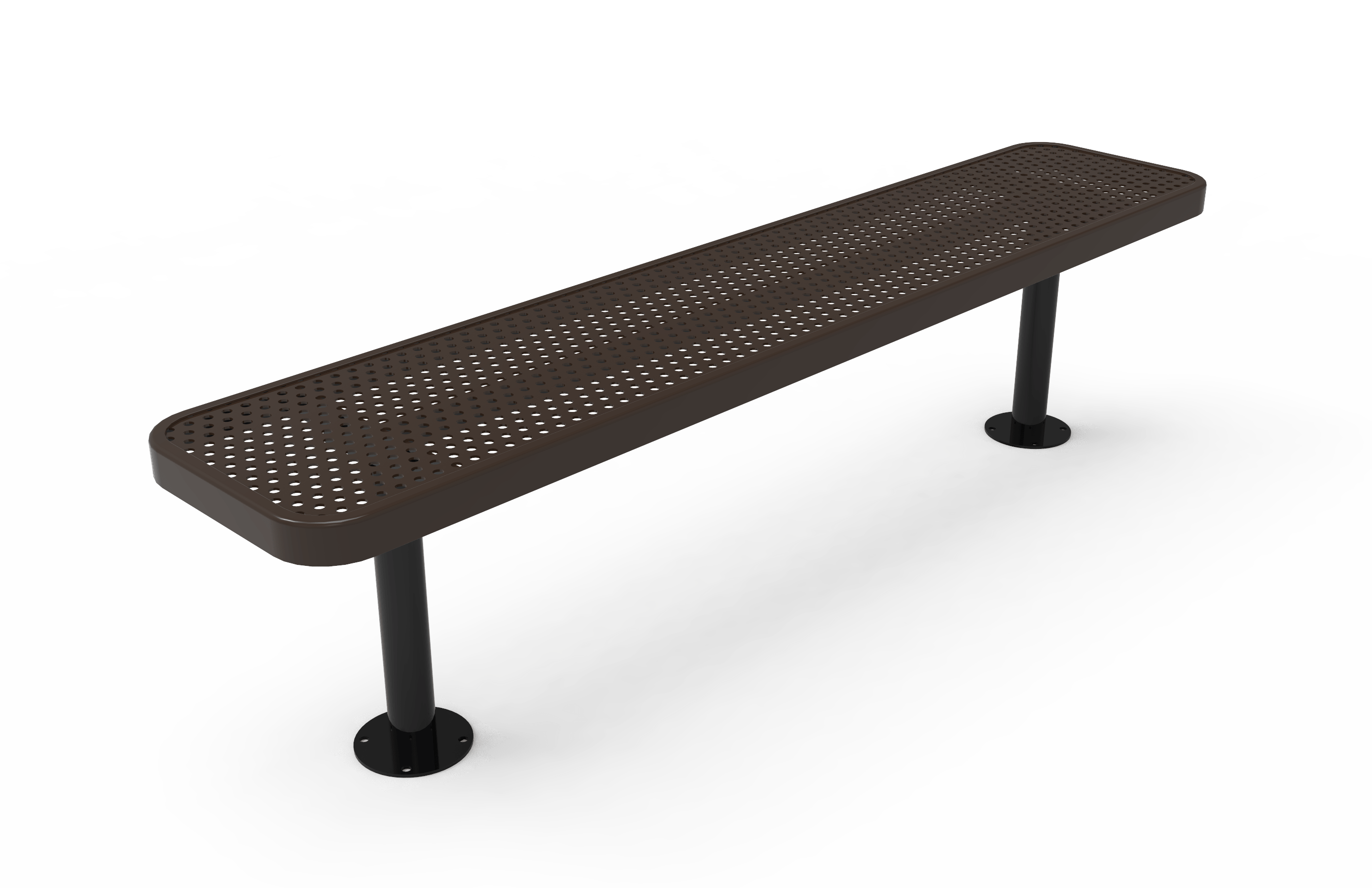 Brown MyTCoat Sports Bench Without Back Punched Steel Studio Image Surface Mount