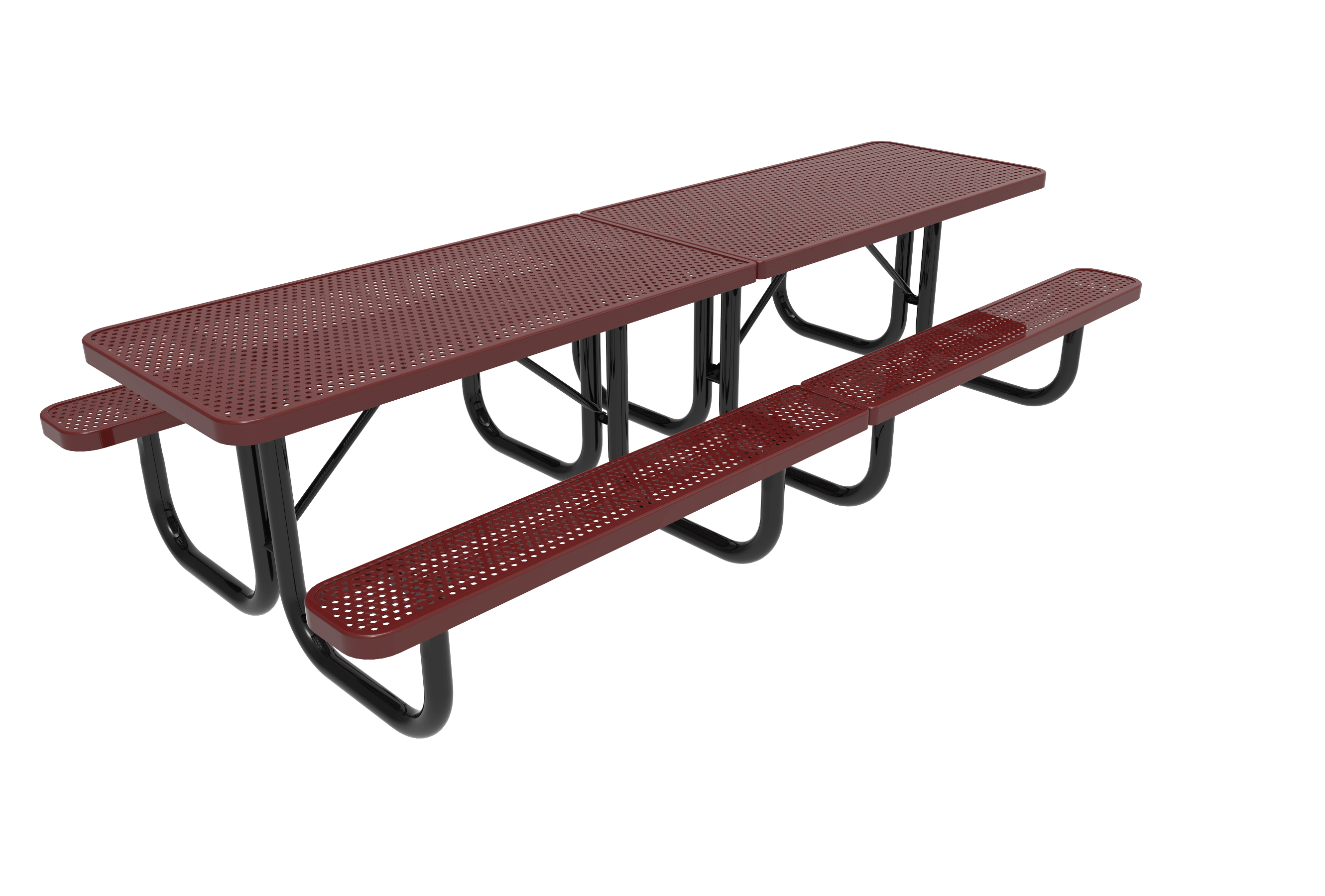 Burgundy 10 Foot MyTCoat Rectangular Portable Picnic Table Studio Image