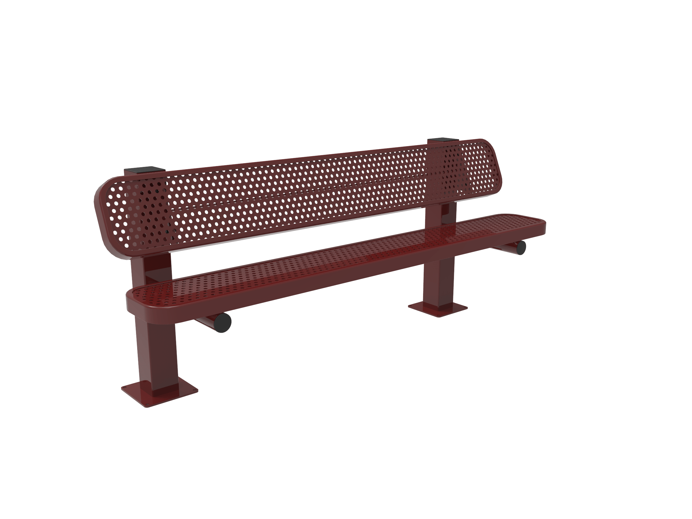 Burgundy 6 Foot MyTCoat Pedestal Bench Surface Mount Studio Image