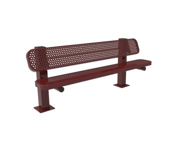 Burgundy 6 Foot MyTCoat Pedestal Bench Surface Mount Studio Image