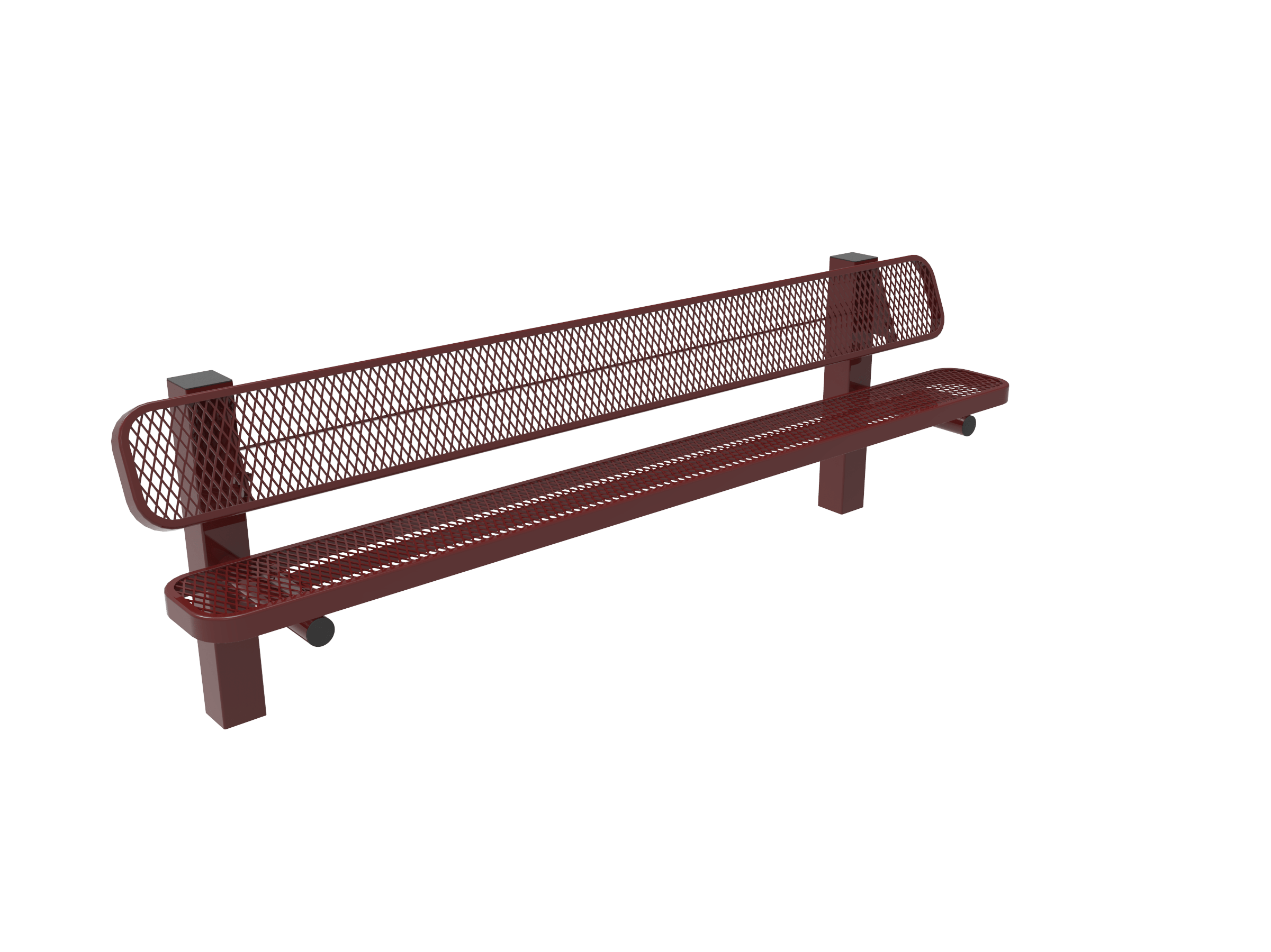 Burgundy 8 Foot MyTCoat Pedestal Bench Inground Mount Studio Image