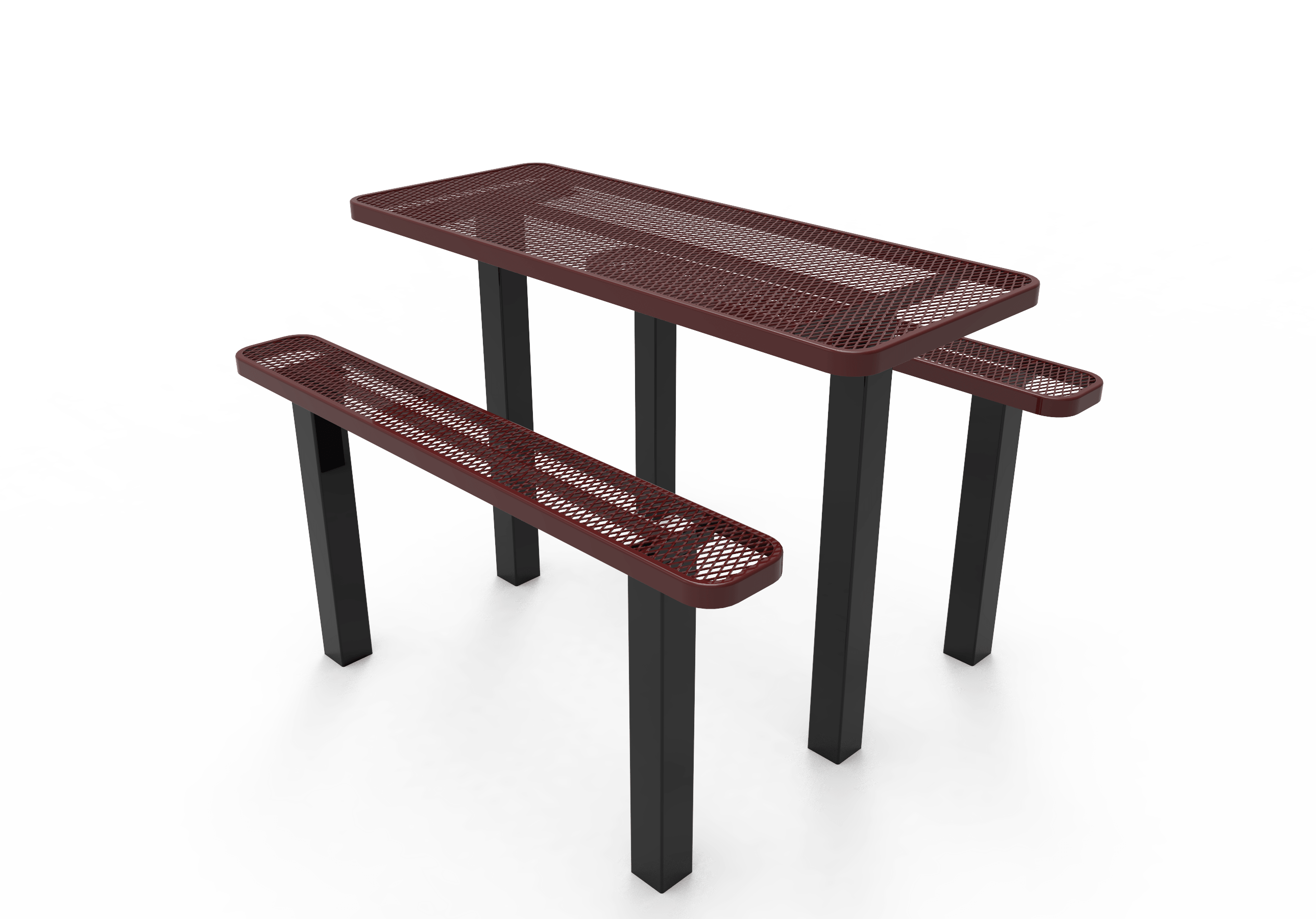 Burgundy MyTCoat 6' Independent Picnic Table Inground Mount Studio Image