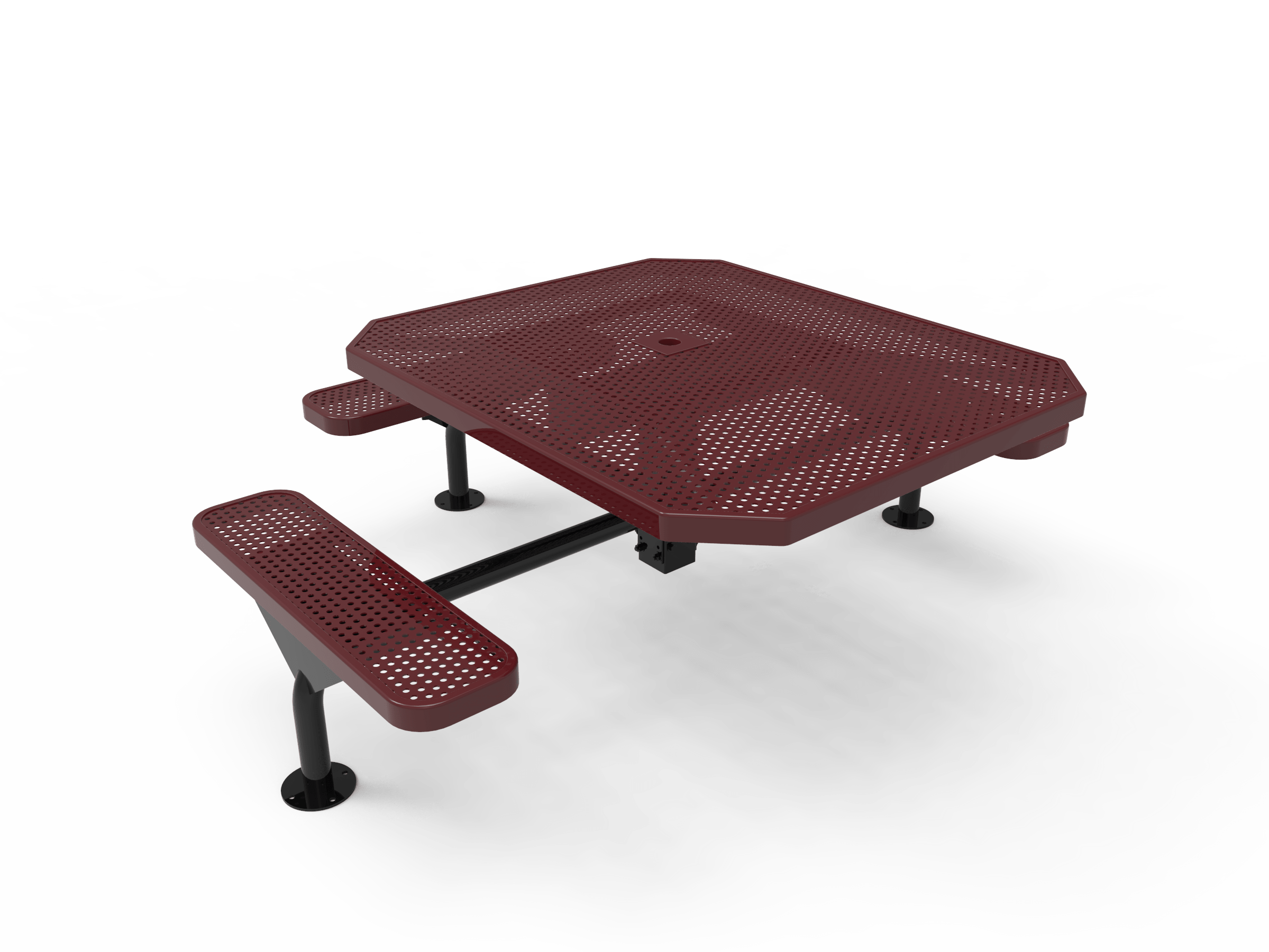 Burgundy MyTCoat Nexus Octagon Picnic Table 3 Seat Accessible Studio Image