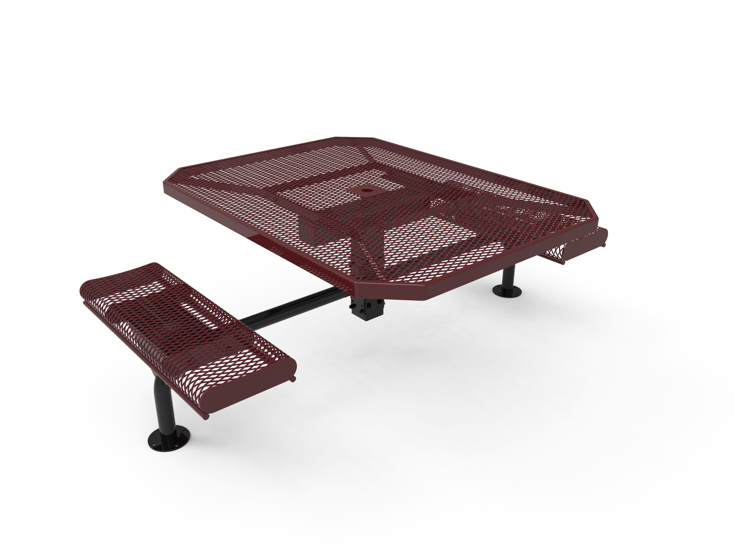 Burgundy MyTCoat Nexus Rolled Octagon Picnic Table 2 Seat Accessible Studio Image