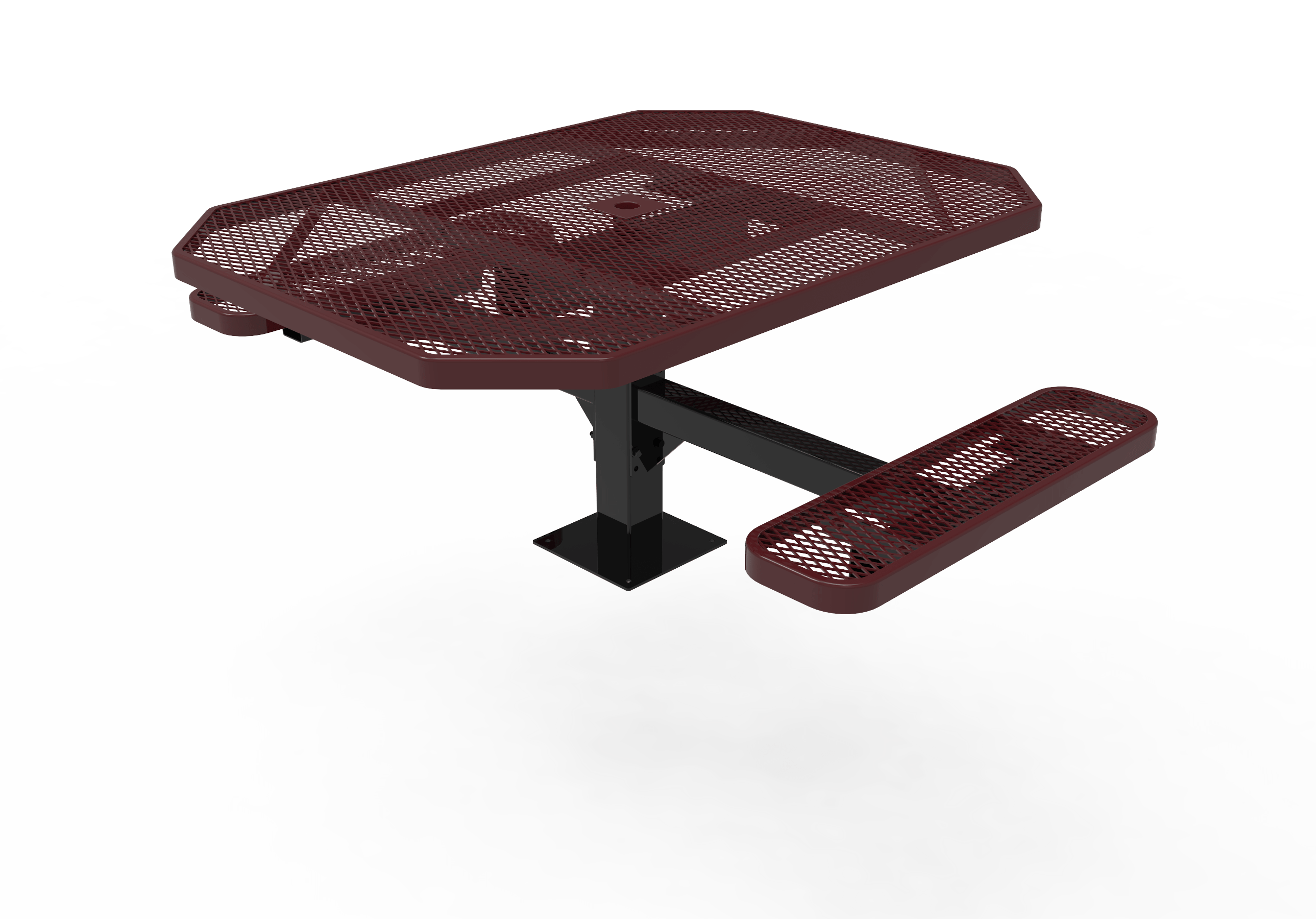Burgundy MyTCoat Octagon Pedestal Table 2 Seat Surface Mount Studio Image