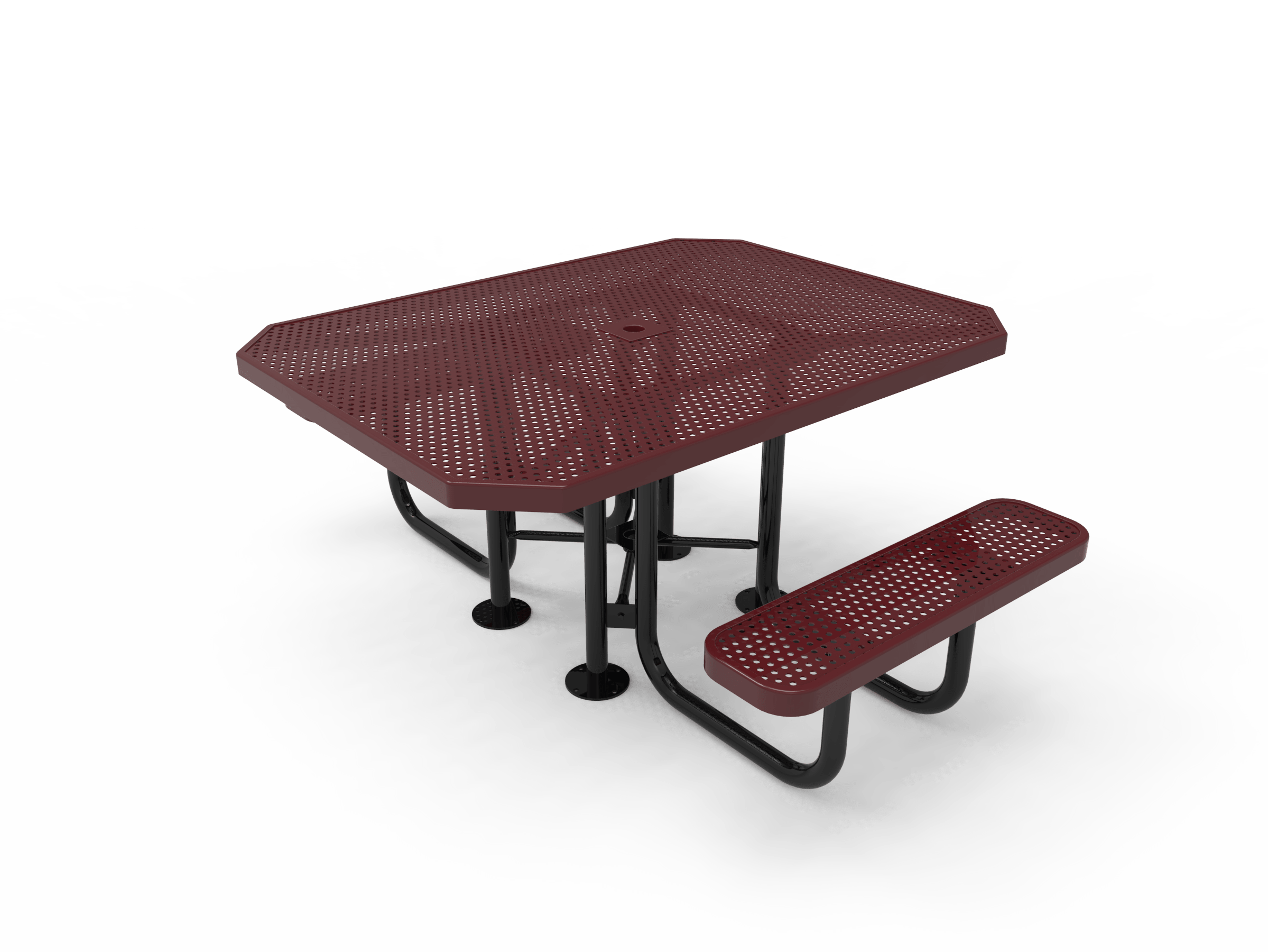 Burgundy MyTCoat Octagon Portable Picnic Table 2 Seat Accessible Studio Image