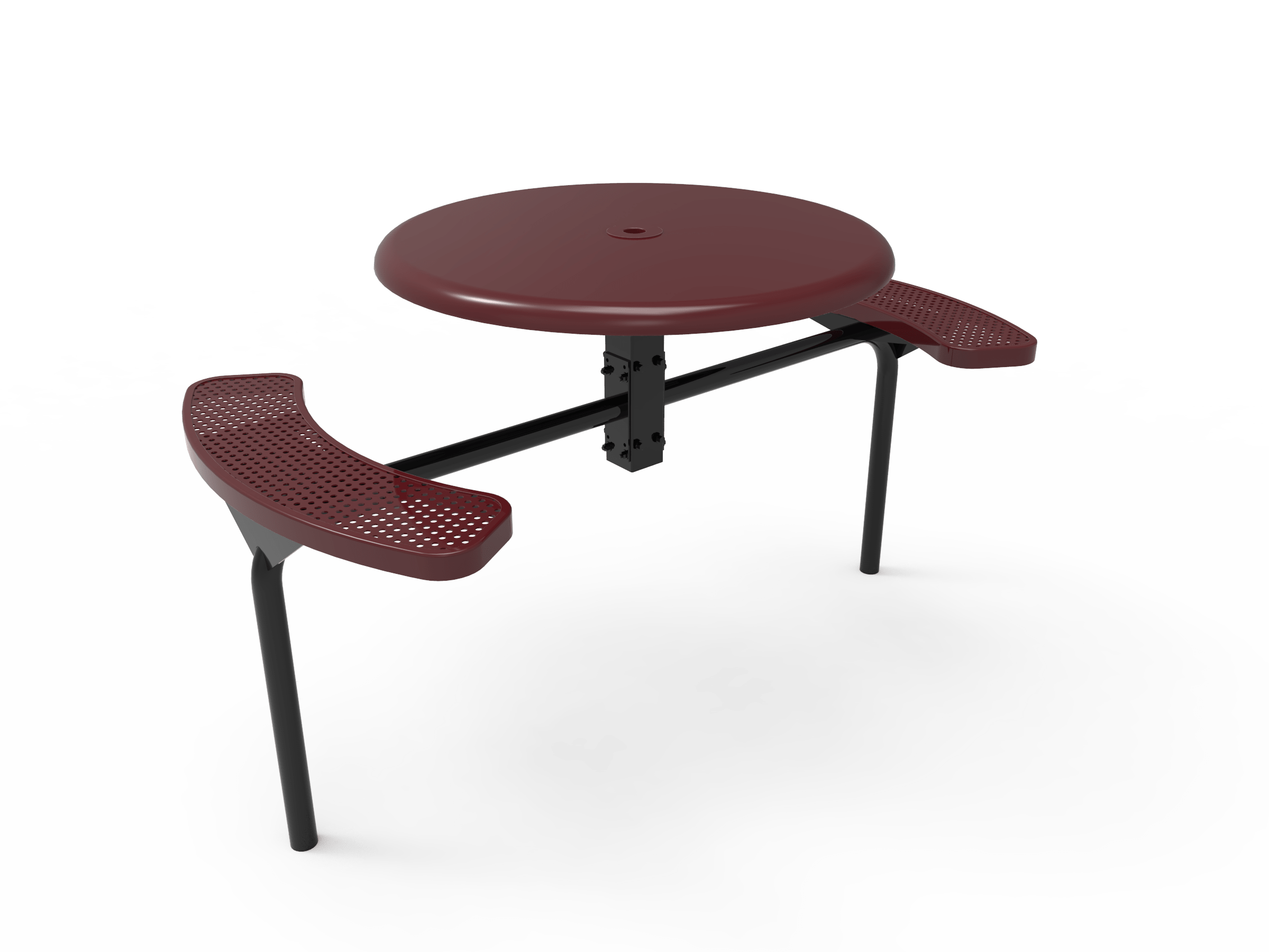 Burgundy MyTCoat Solid Top Nexus Picnic Table 2 Seat Accesible Inground Mount Studio Image