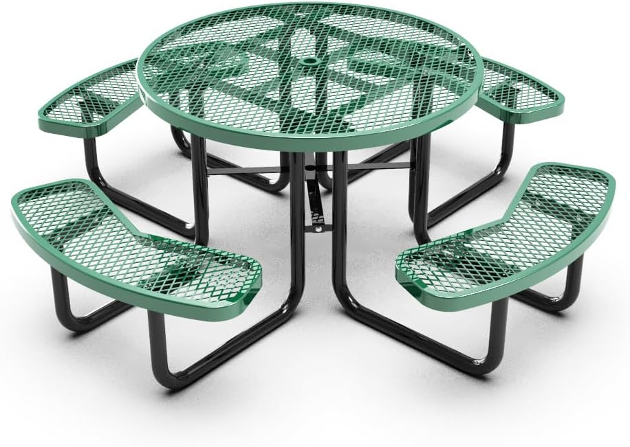 46 inch Expanded Metal Round Picnic Table