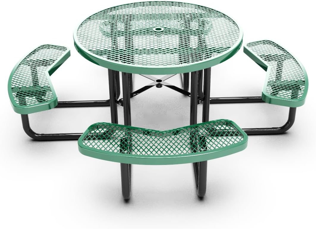 46 inch Expanded Metal Round Picnic Table