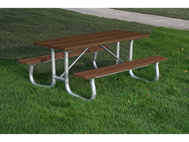 Frog Furnishings Brown Metal Frame Picnic Table 6' Option Environmental Photo