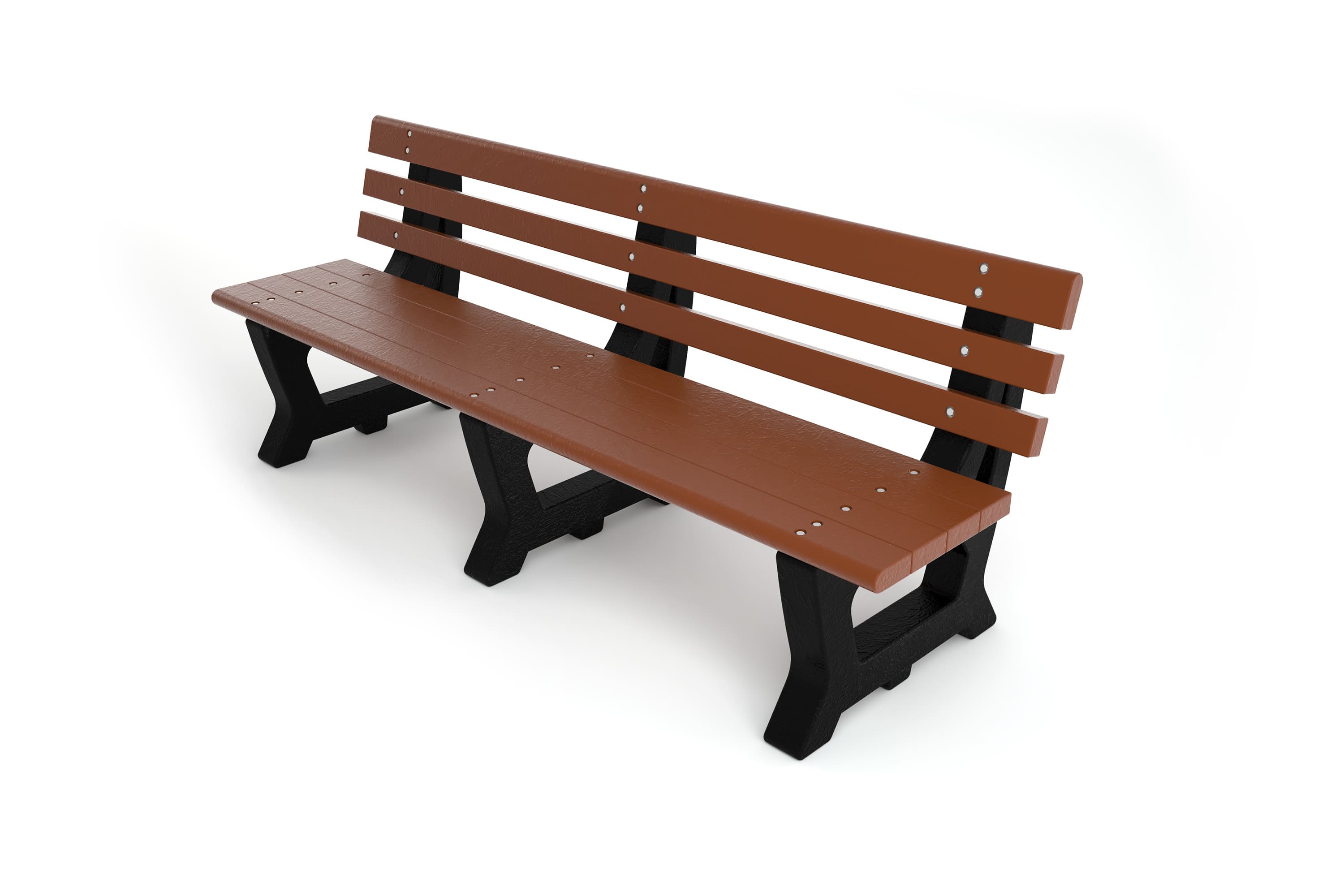 Frog Furnishings Brown 6' Recycled Plastic Brooklyn Garden Bench Studio Image Side View