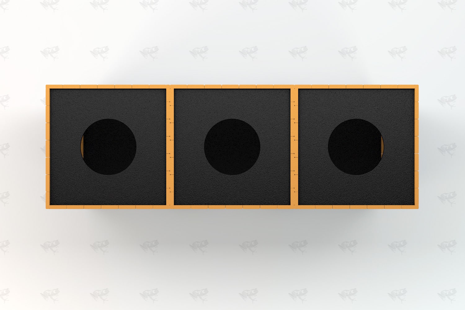 Frog Furnishings Cedar 3 Compartment Trash Bin Studio Image Top View