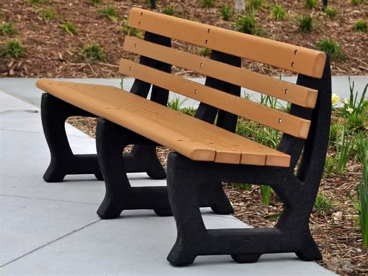 Frog Furnishings Cedar 6' Recycled Plastic Brooklyn Garden Bench Environmental Park Photo