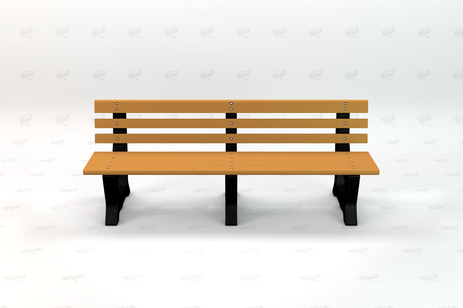 Frog Furnishings Cedar 6' Recycled Plastic Brooklyn Garden Bench Studio Image Front View