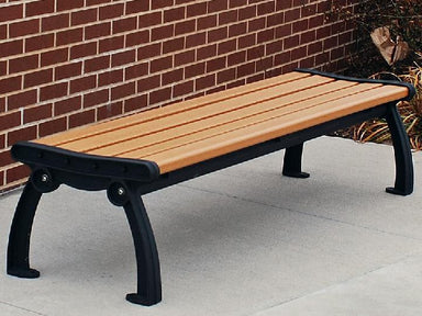 Frog Furnishings Cedar Recycled Plastic Heritage Backless Garden Bench 4' Option Environmental Photo