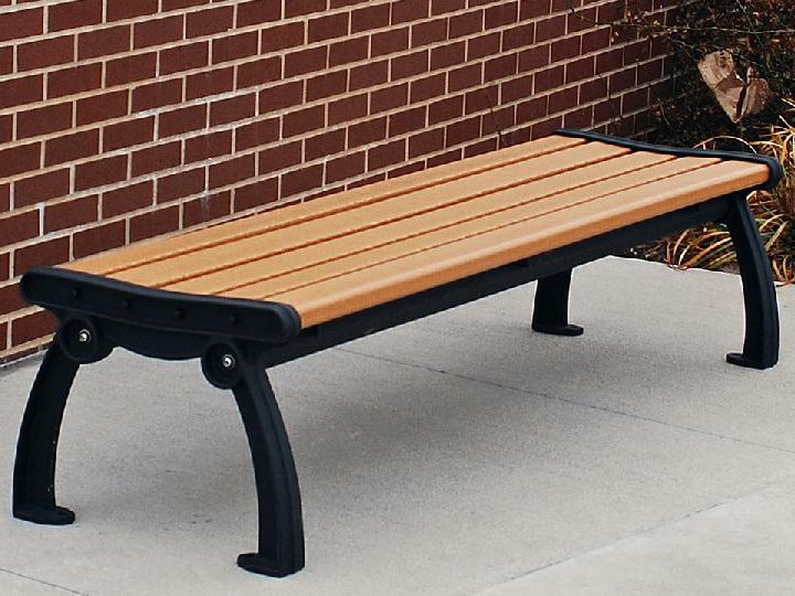 Frog Furnishings Cedar Recycled Plastic Heritage Backless Garden Bench 4' Option Environmental Photo