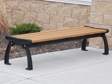 Frog Furnishings Cedar Recycled Plastic Heritage Backless Garden Bench 6' Option Environmental Photo