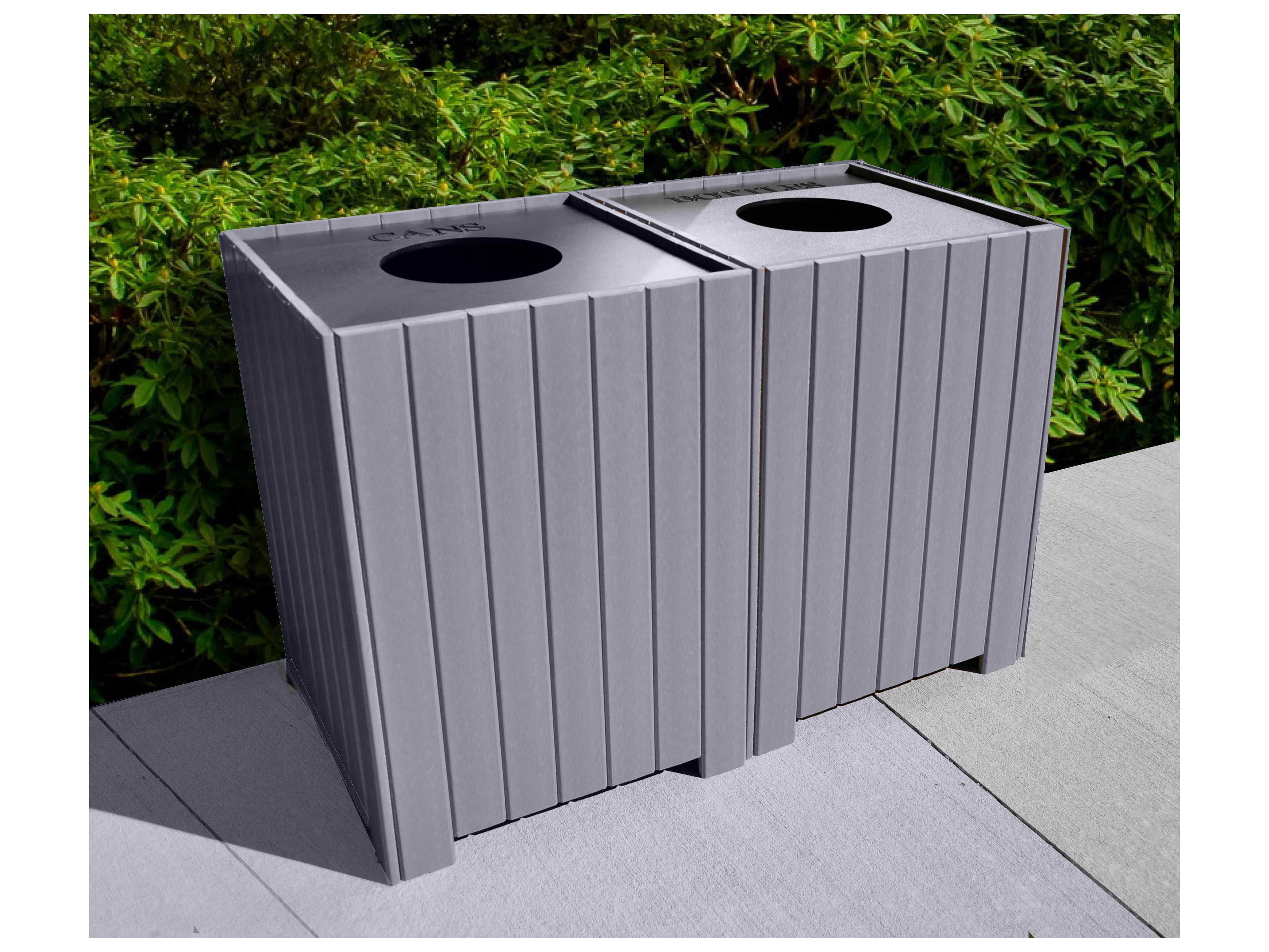 Frog Furnishings Gray 2 Compartment Trash Bin Environmental Image