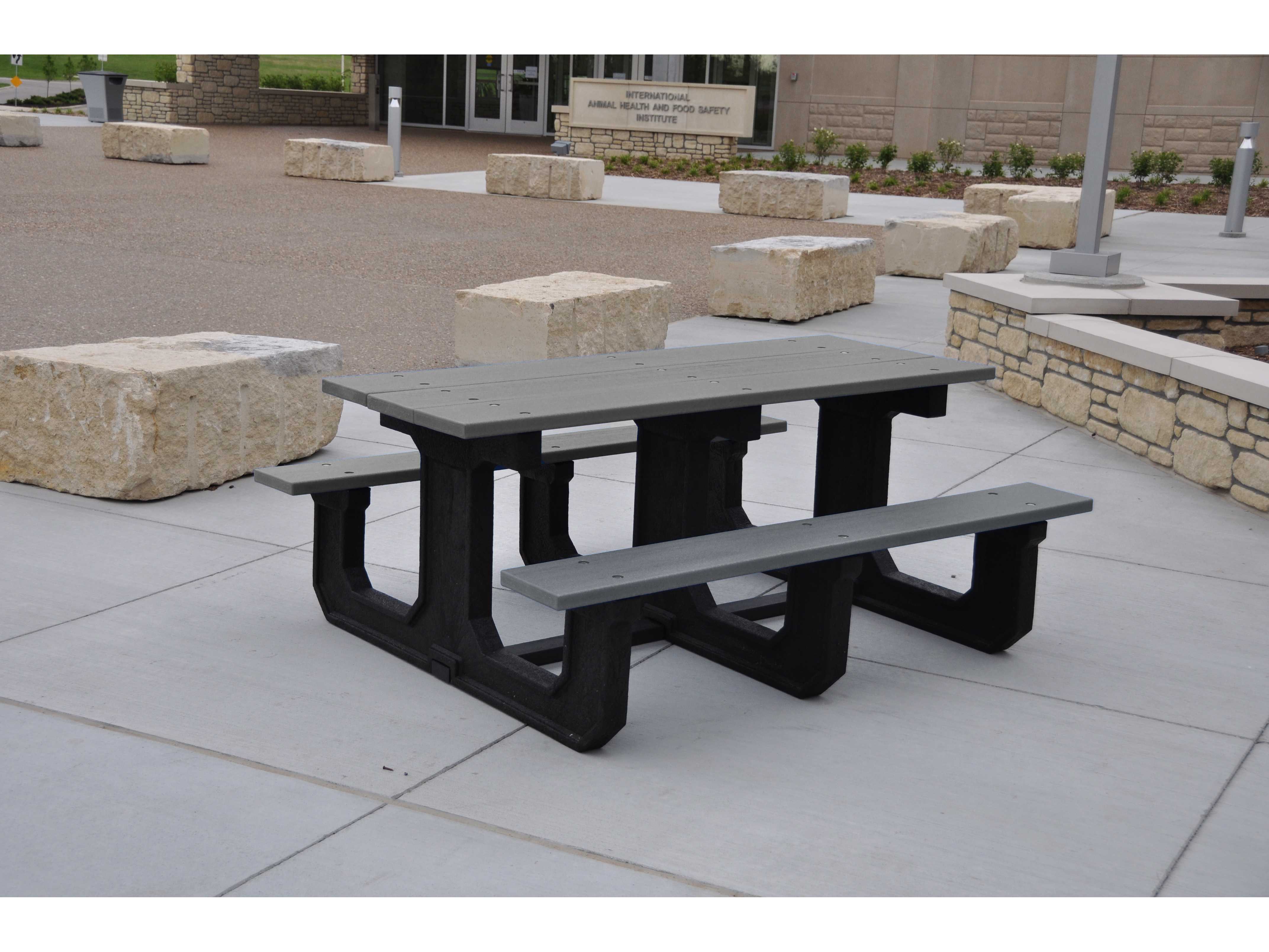 Frog Furnishings Gray Park Place Recycled Plastic Picnic Table Environmental Photo