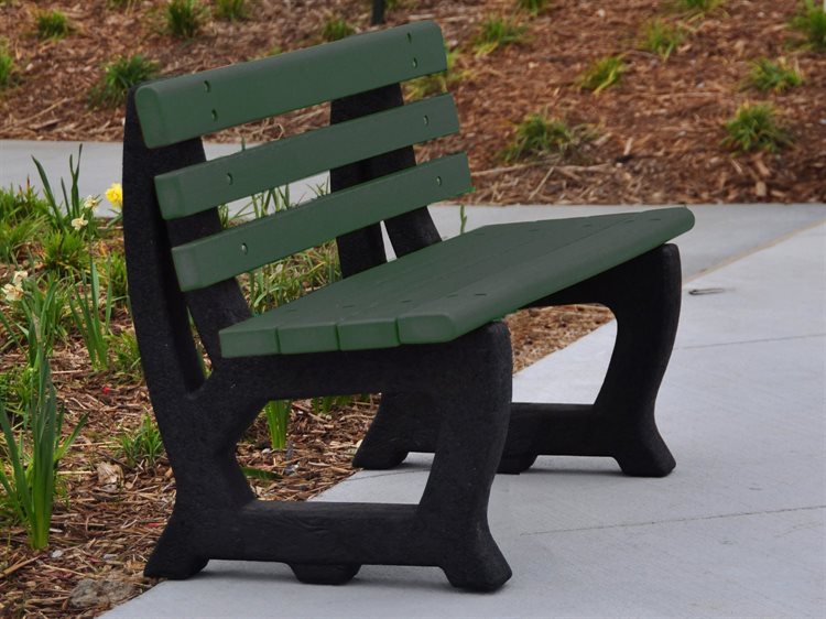 Frog Furnishings Green 4' Recycled Plastic Brooklyn Garden Bench Environmental Park Photo